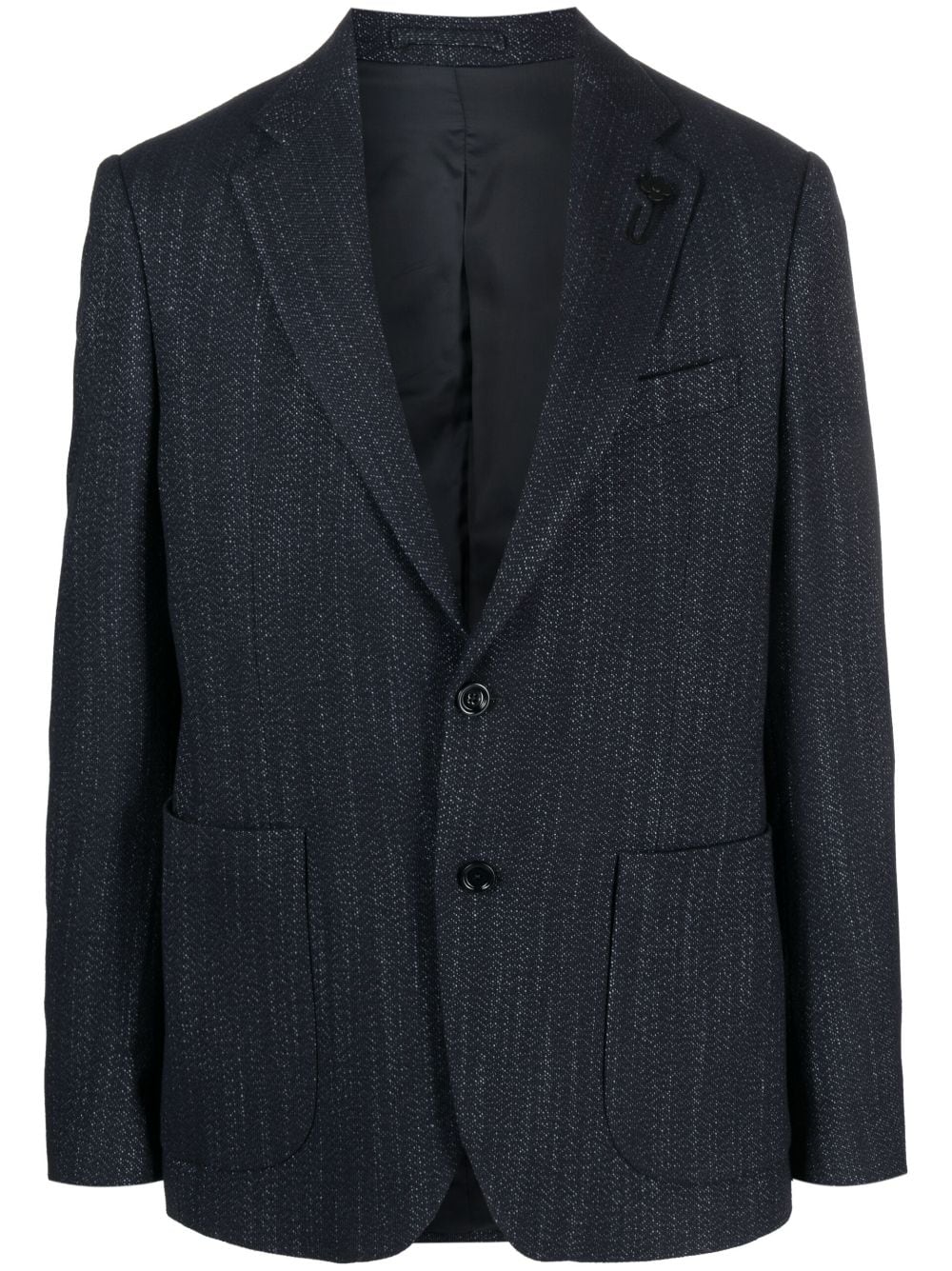 Lardini single-breasted wool-blend blazer - Blue von Lardini