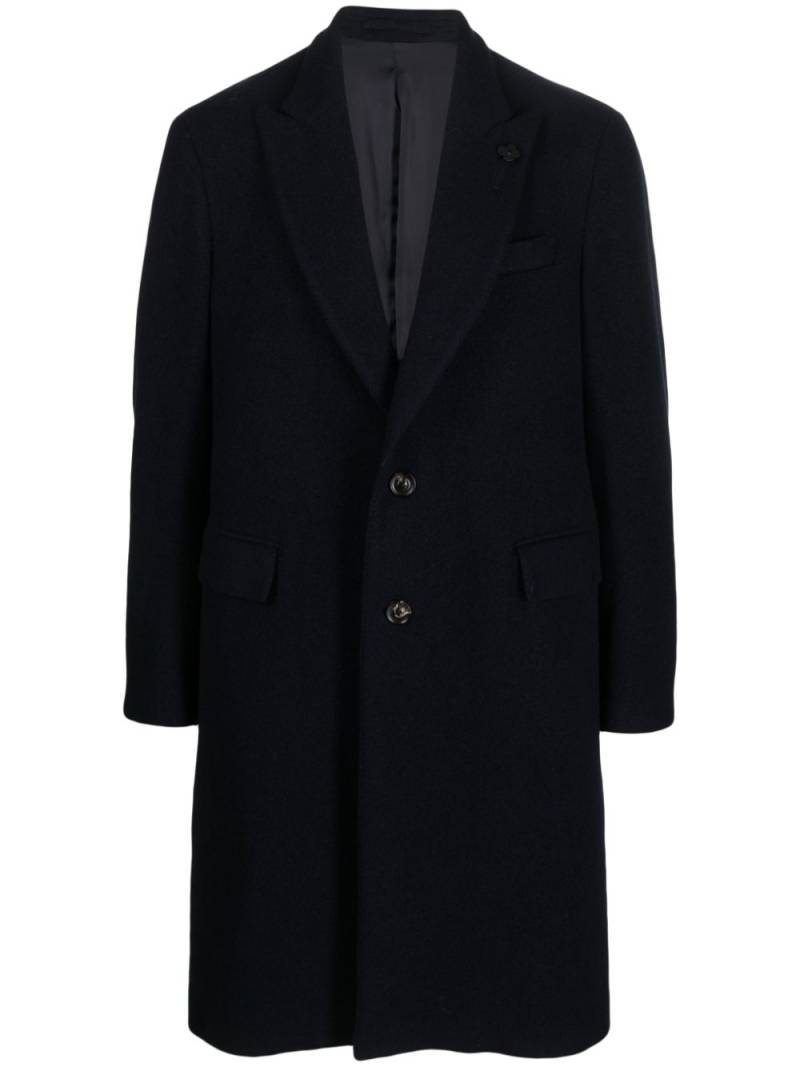 Lardini single-breasted wool blend coat - Blue von Lardini