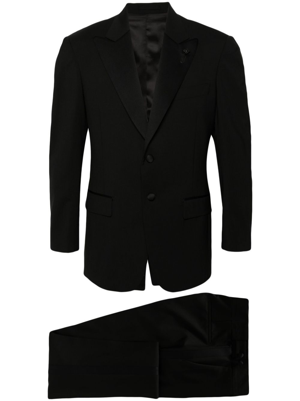 Lardini single-breasted wool blend suit - Black von Lardini