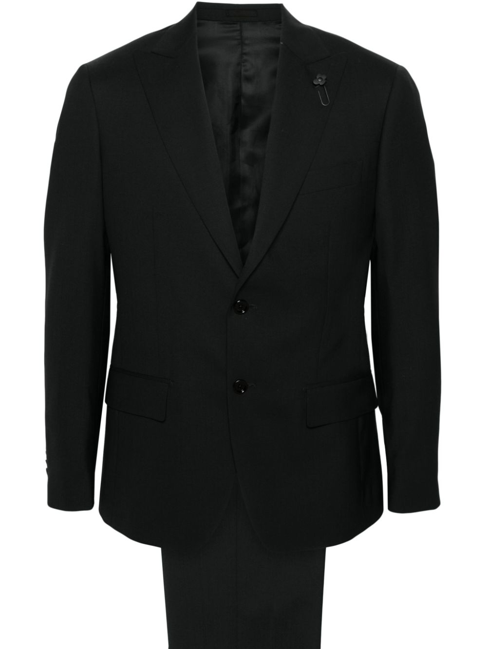 Lardini single-breasted wool suit - Black von Lardini