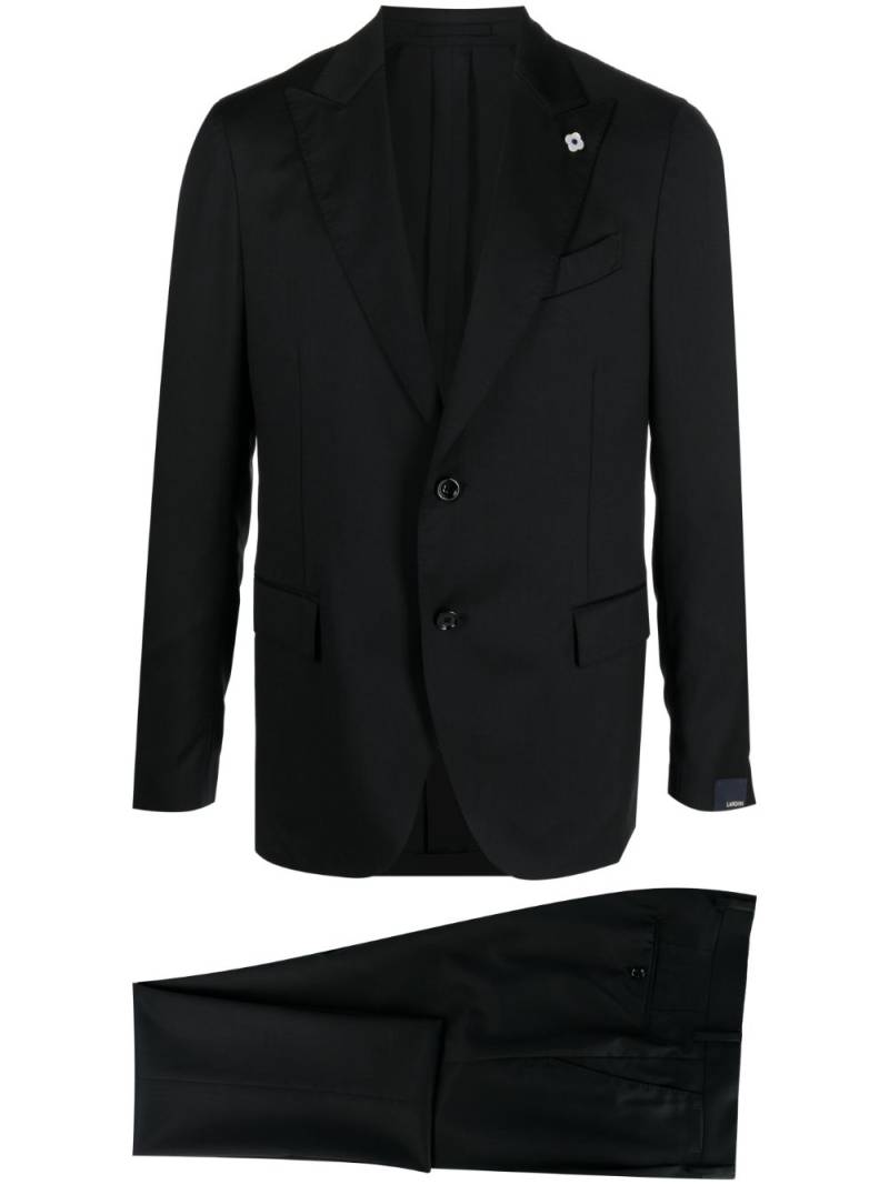 Lardini single-breasted wool suit - Black von Lardini