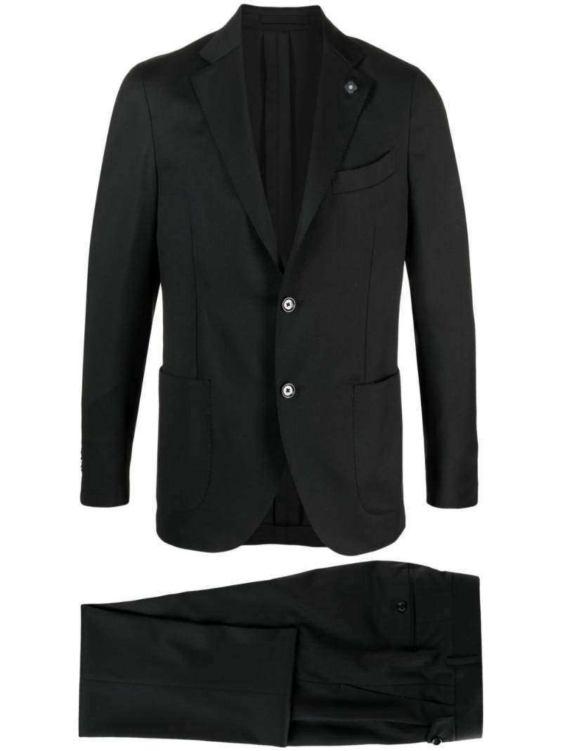 Lardini single-breasted wool suit - Black von Lardini