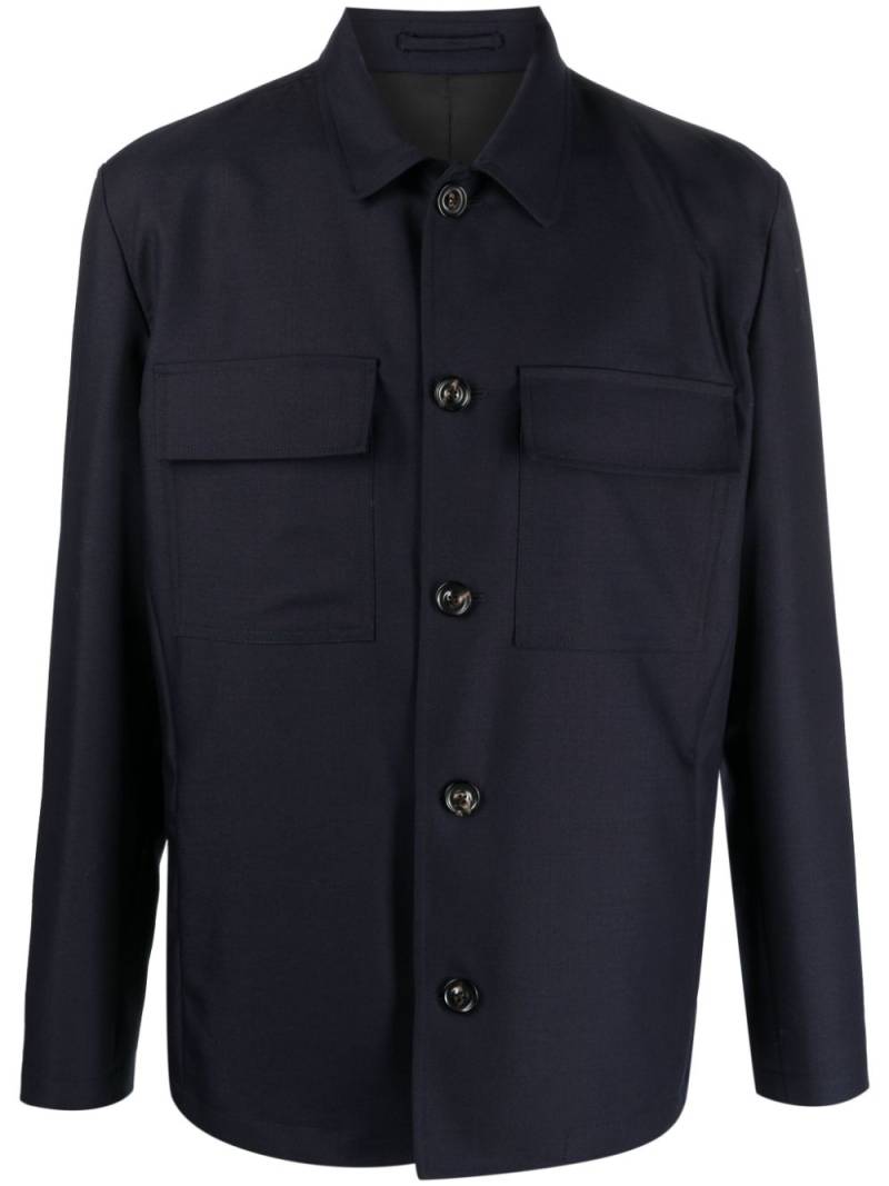 Lardini spread-collar shirt jacket - Blue von Lardini