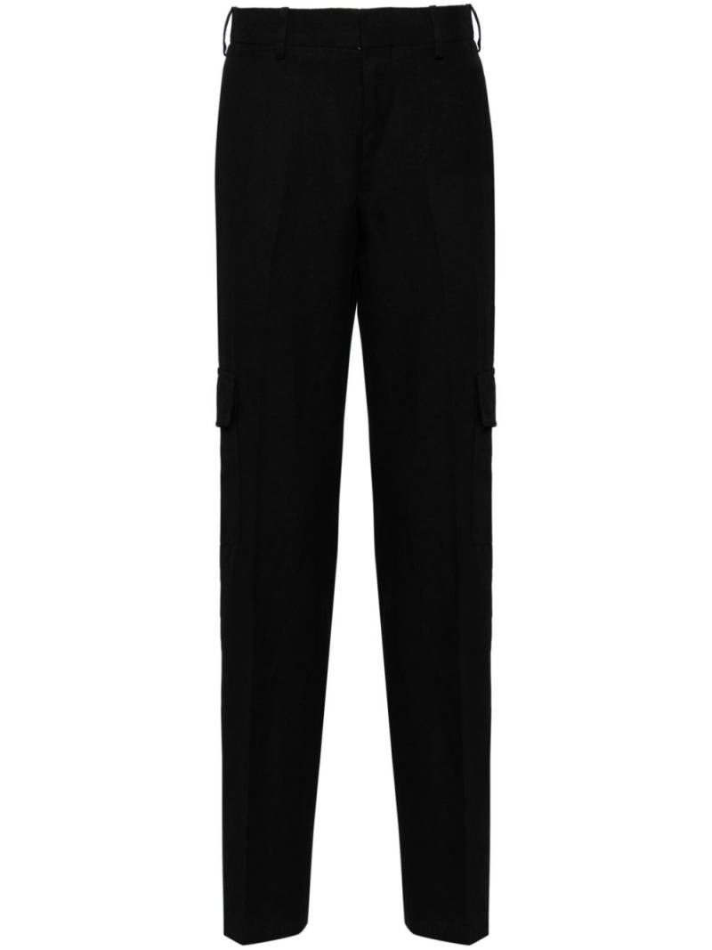 Lardini straight-leg flax cargo pants - Black von Lardini