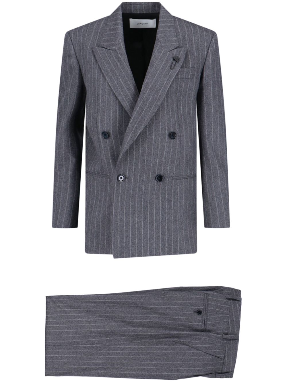 Lardini striped double-breasted suit - Grey von Lardini