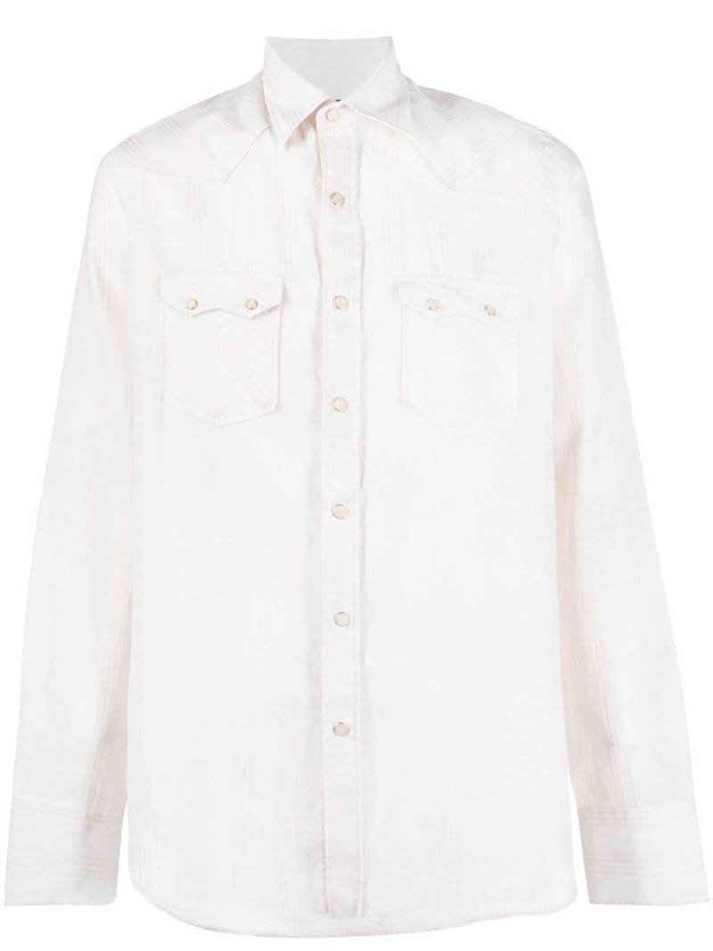 Lardini striped flap-pockets shirt - Neutrals von Lardini