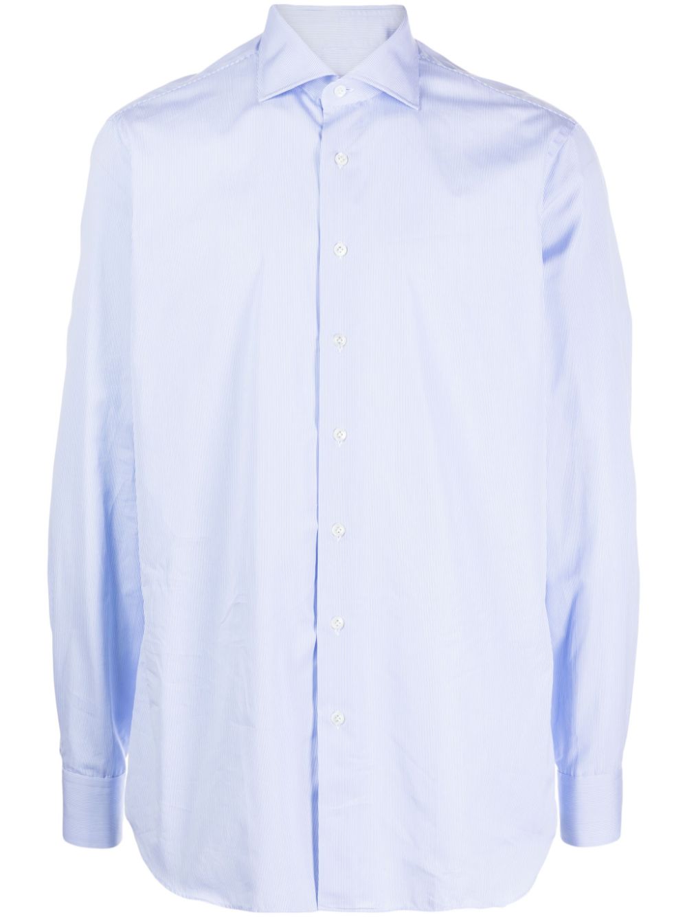 Lardini striped poplin cotton shirt - Blue von Lardini