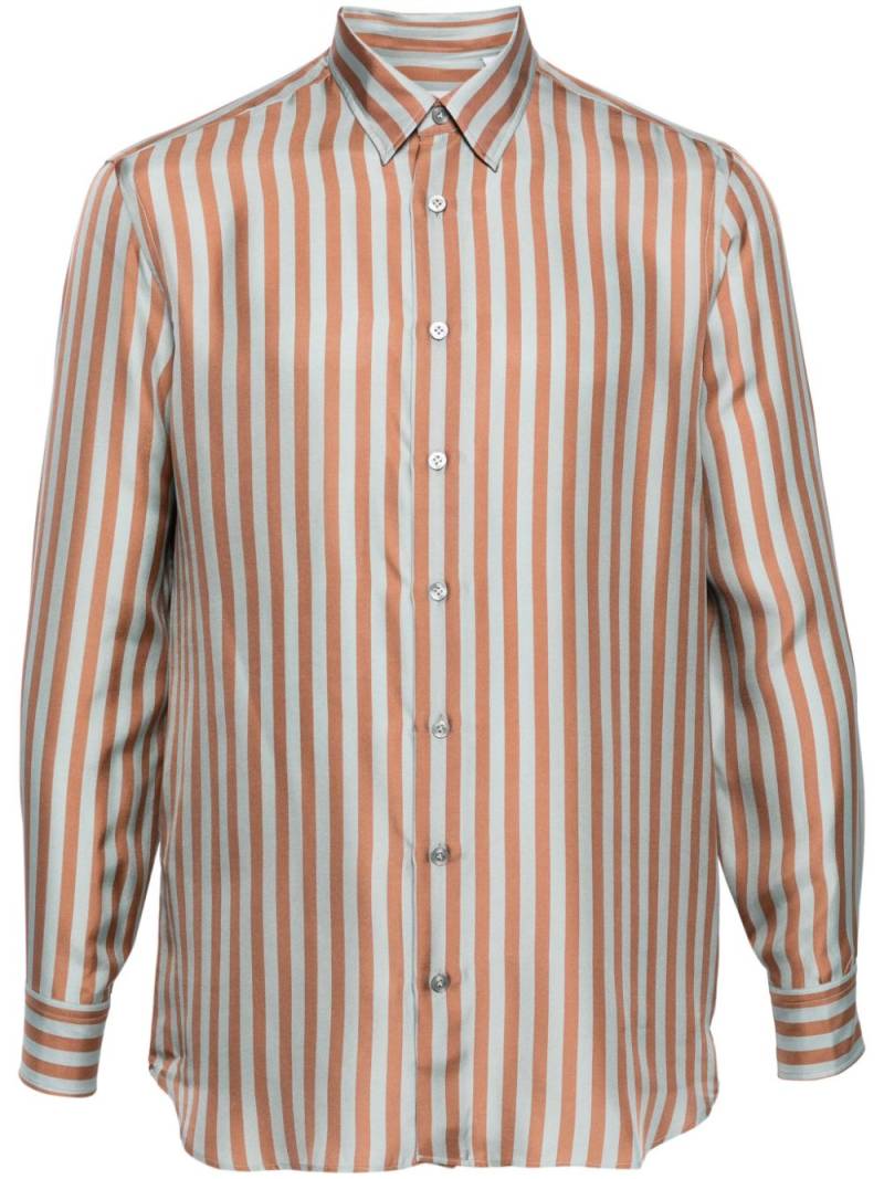 Lardini striped silk shirt - Brown von Lardini