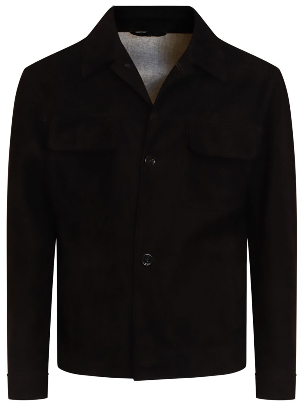 Lardini suede shirt jacket - Black von Lardini