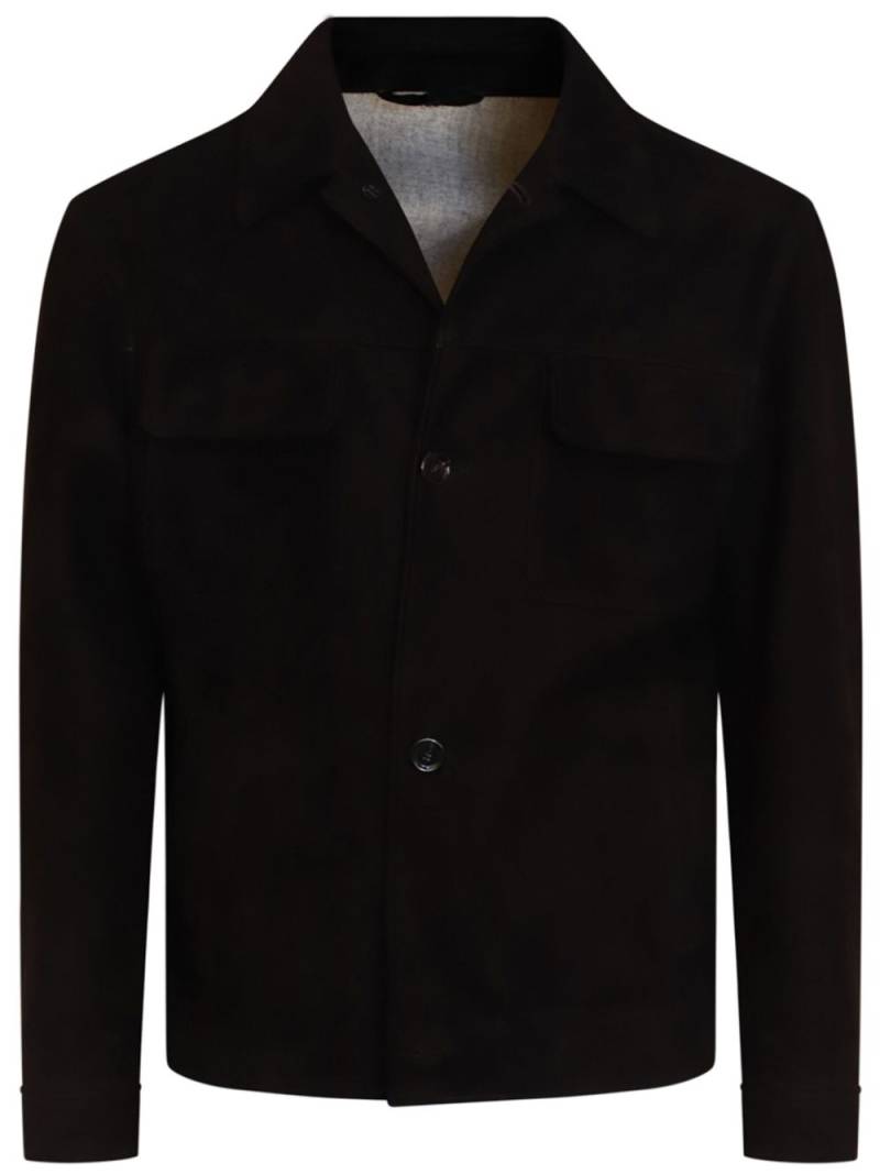 Lardini suede shirt jacket - Black von Lardini