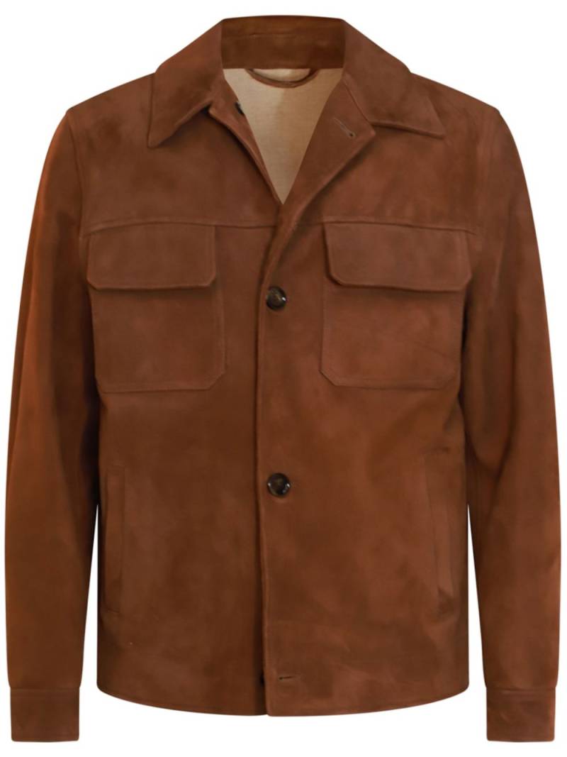 Lardini suede shirt jacket - Brown von Lardini