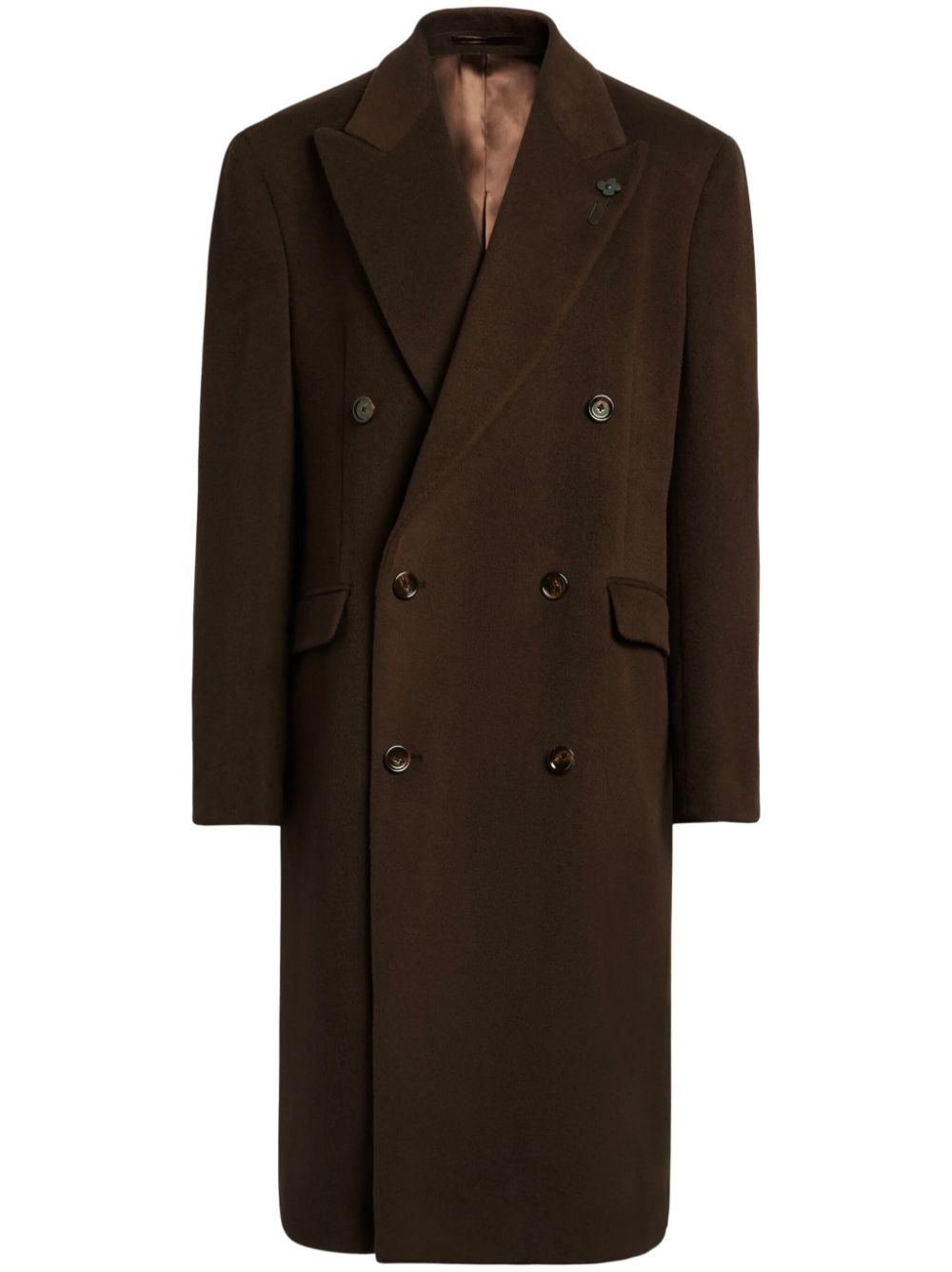 Lardini virgin wool double-breasted coat - Brown von Lardini