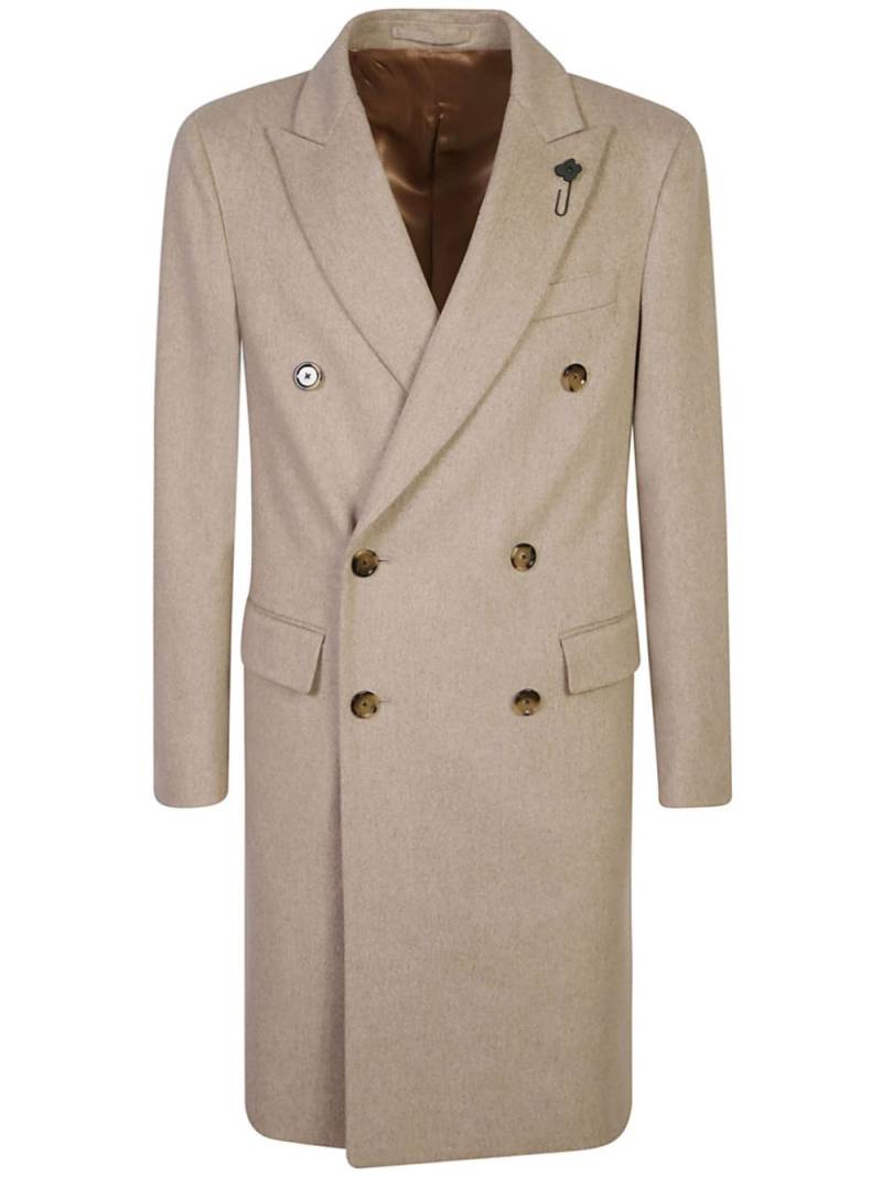 Lardini virgin-wool double-breasted coat - Neutrals von Lardini