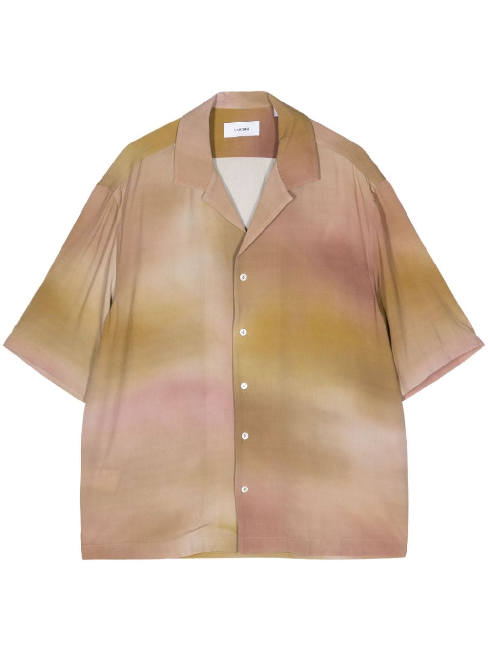 Lardini watercolour button-up shirt - Brown von Lardini