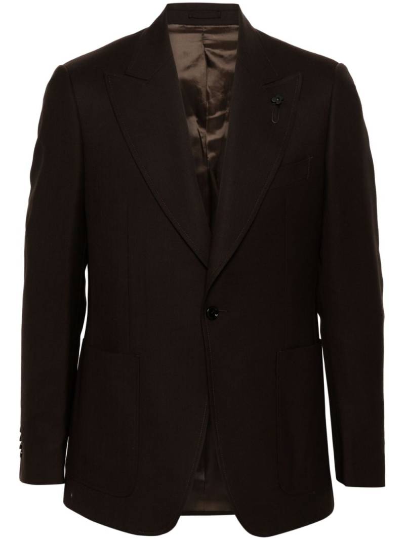 Lardini wool single-breasted blazer - Brown von Lardini