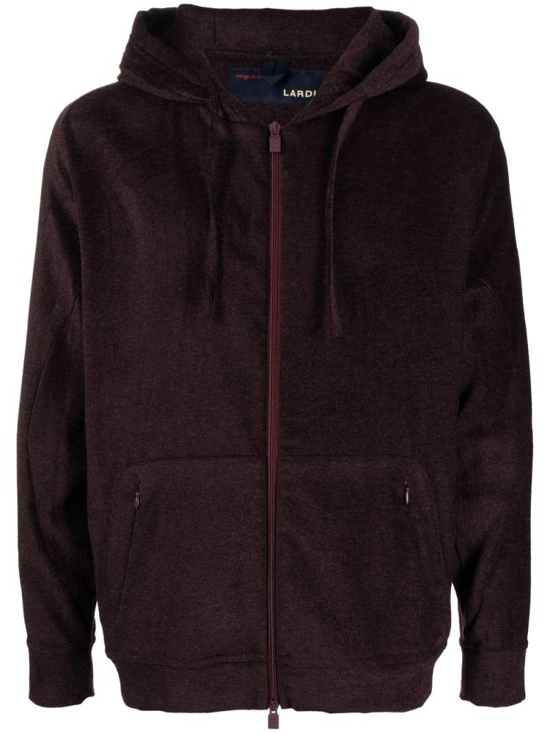 Lardini zip-up drawstring hoodie - Brown von Lardini