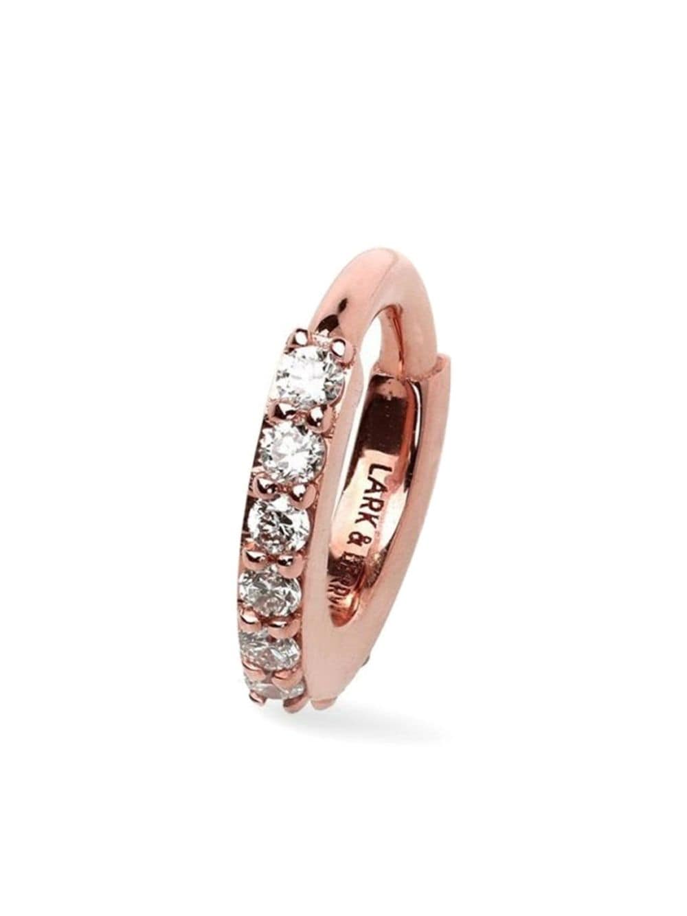 Lark & Berry 14kt rose gold Modernist diamond hoop earring - Pink von Lark & Berry