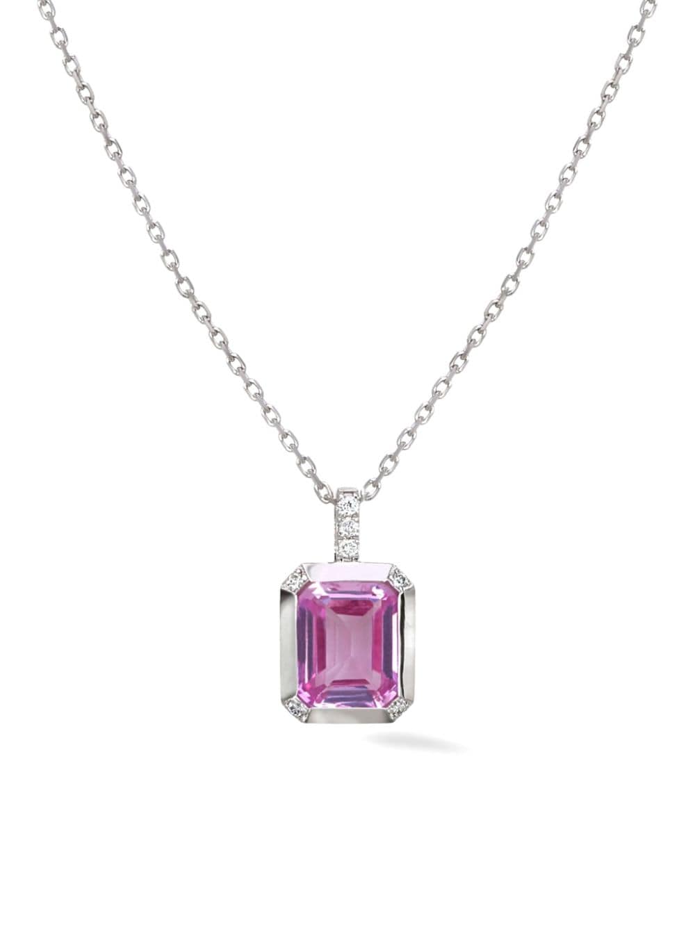 Lark & Berry 14kt white gold Blossom sapphire and diamond pendant necklace - Silver von Lark & Berry