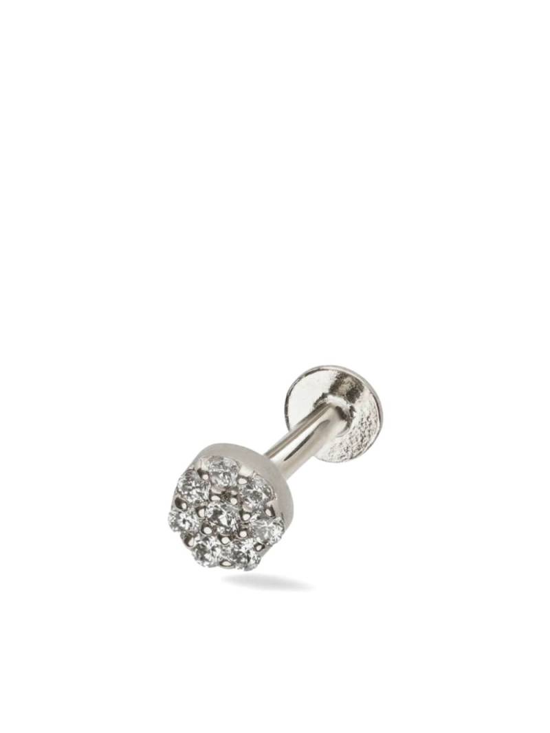 Lark & Berry 14kt white gold Halo Full diamond earring - Silver von Lark & Berry