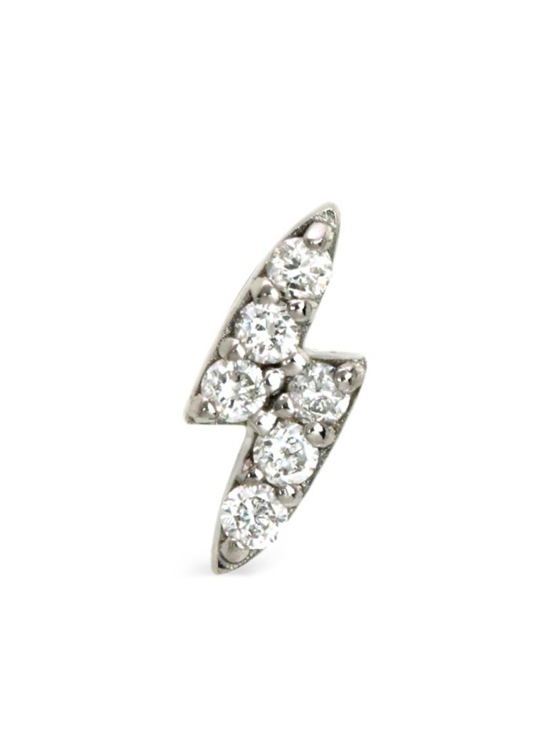 Lark & Berry 14kt white gold Lightning Strike diamond stud earring - Silver von Lark & Berry