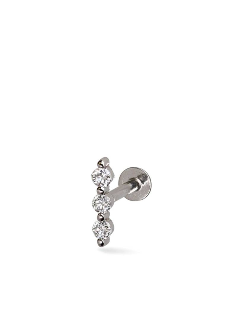 Lark & Berry 14kt white gold Modernist diamond earring - Silver von Lark & Berry