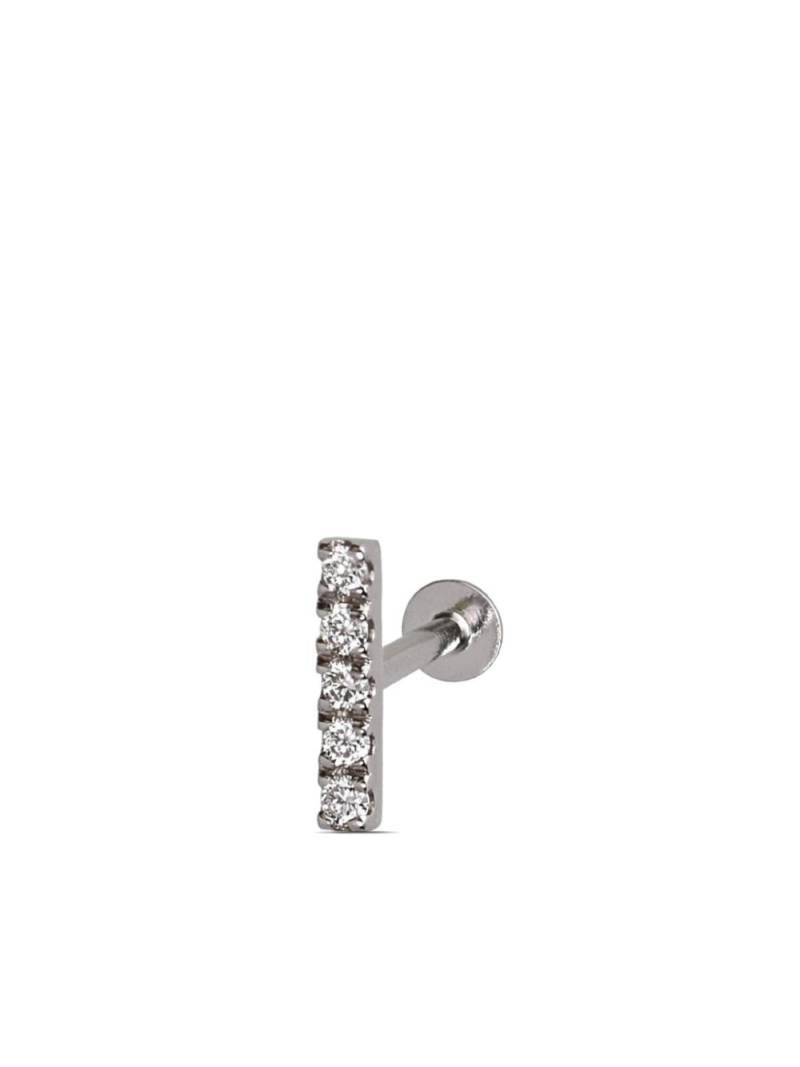 Lark & Berry 14kt white gold Modernist diamond single earring - Silver von Lark & Berry