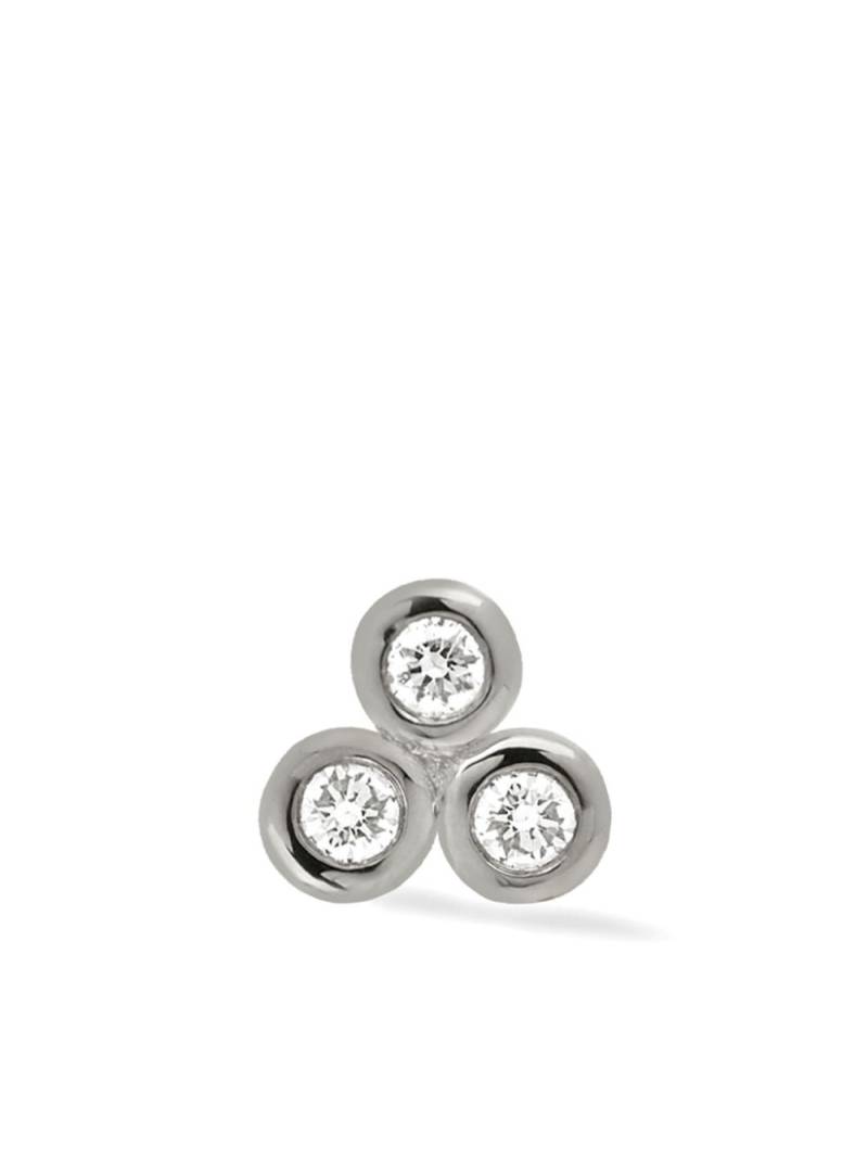 Lark & Berry 14kt white gold Trio diamond earring - Silver von Lark & Berry