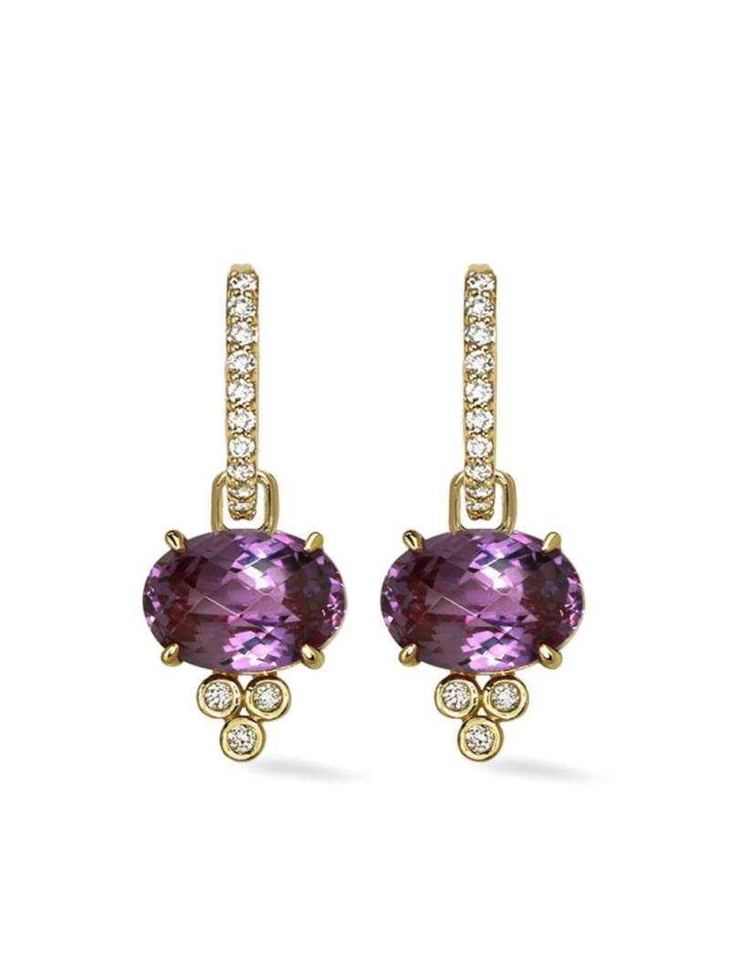 Lark & Berry 14kt yellow gold diamond and sapphire earrings von Lark & Berry