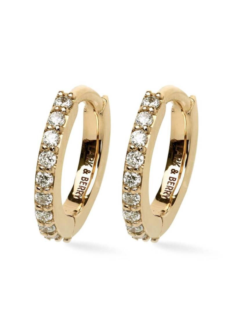 Lark & Berry 14kt yellow gold medium Modernist diamond hoop earrings von Lark & Berry