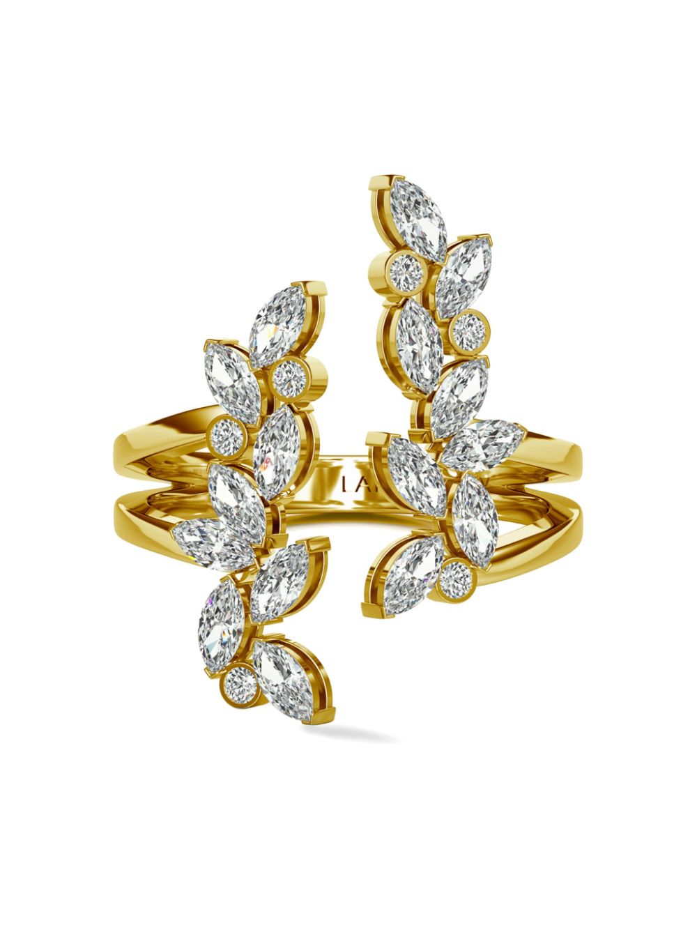 Lark & Berry 18kt yellow gold Veto Open Petal diamond ring von Lark & Berry