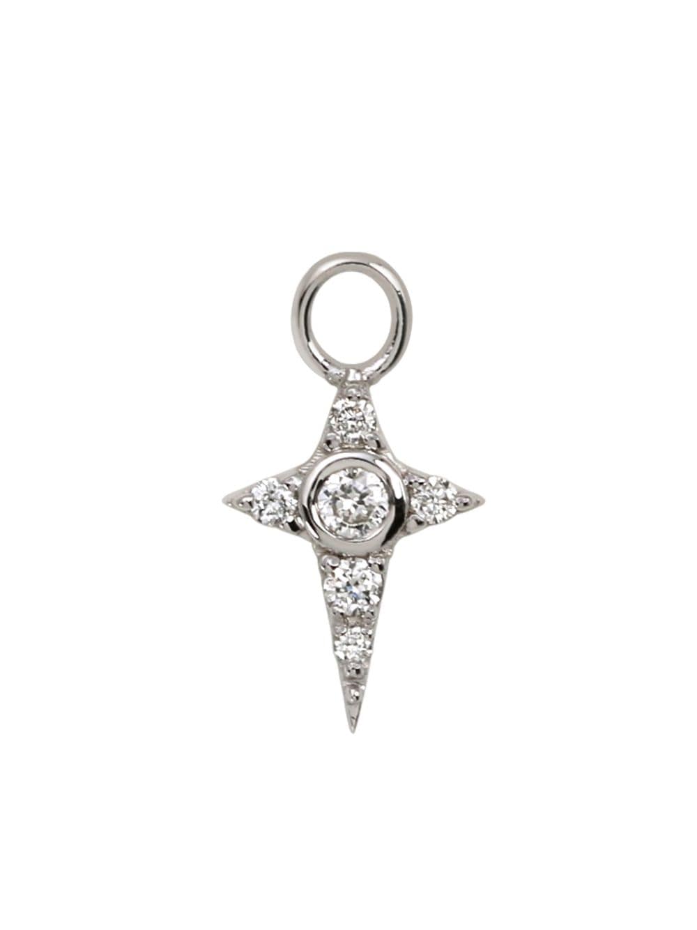 Lark & Berry 9kt white gold Celestial diamond earring charm - Silver von Lark & Berry