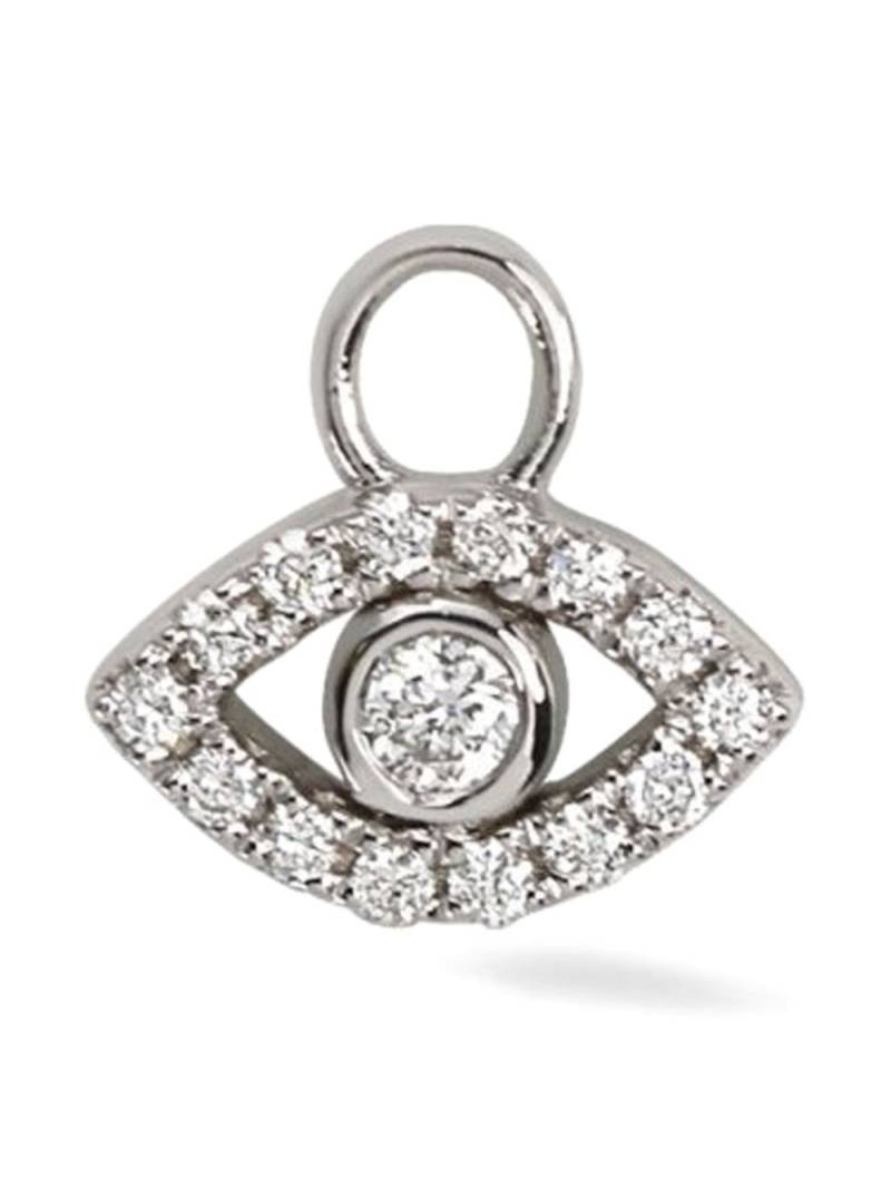 Lark & Berry 9kt white gold Entrancing Eye diamond earring charm - Silver von Lark & Berry