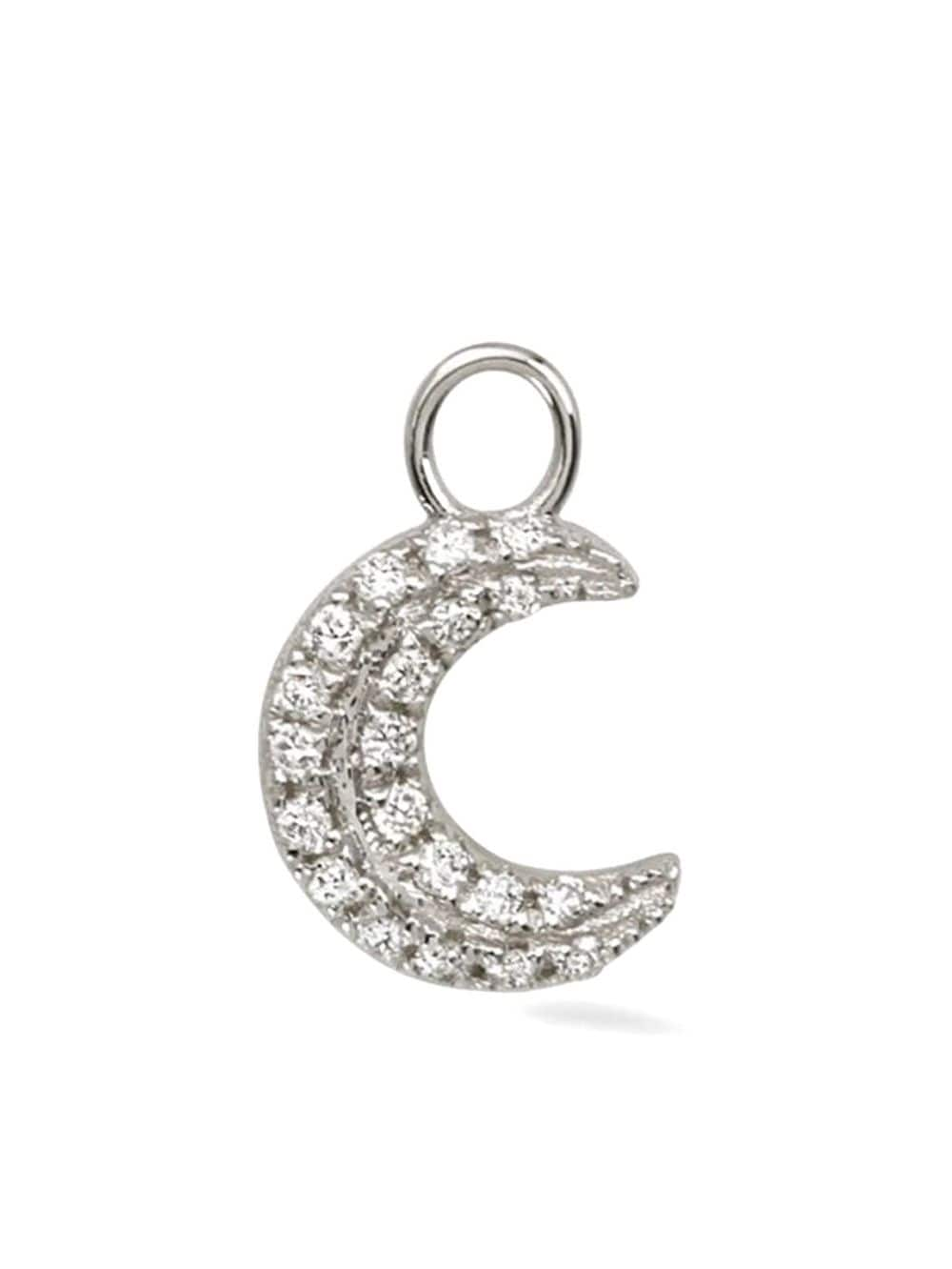 Lark & Berry 9kt white gold Marvelous Moon diamond charm - Silver von Lark & Berry