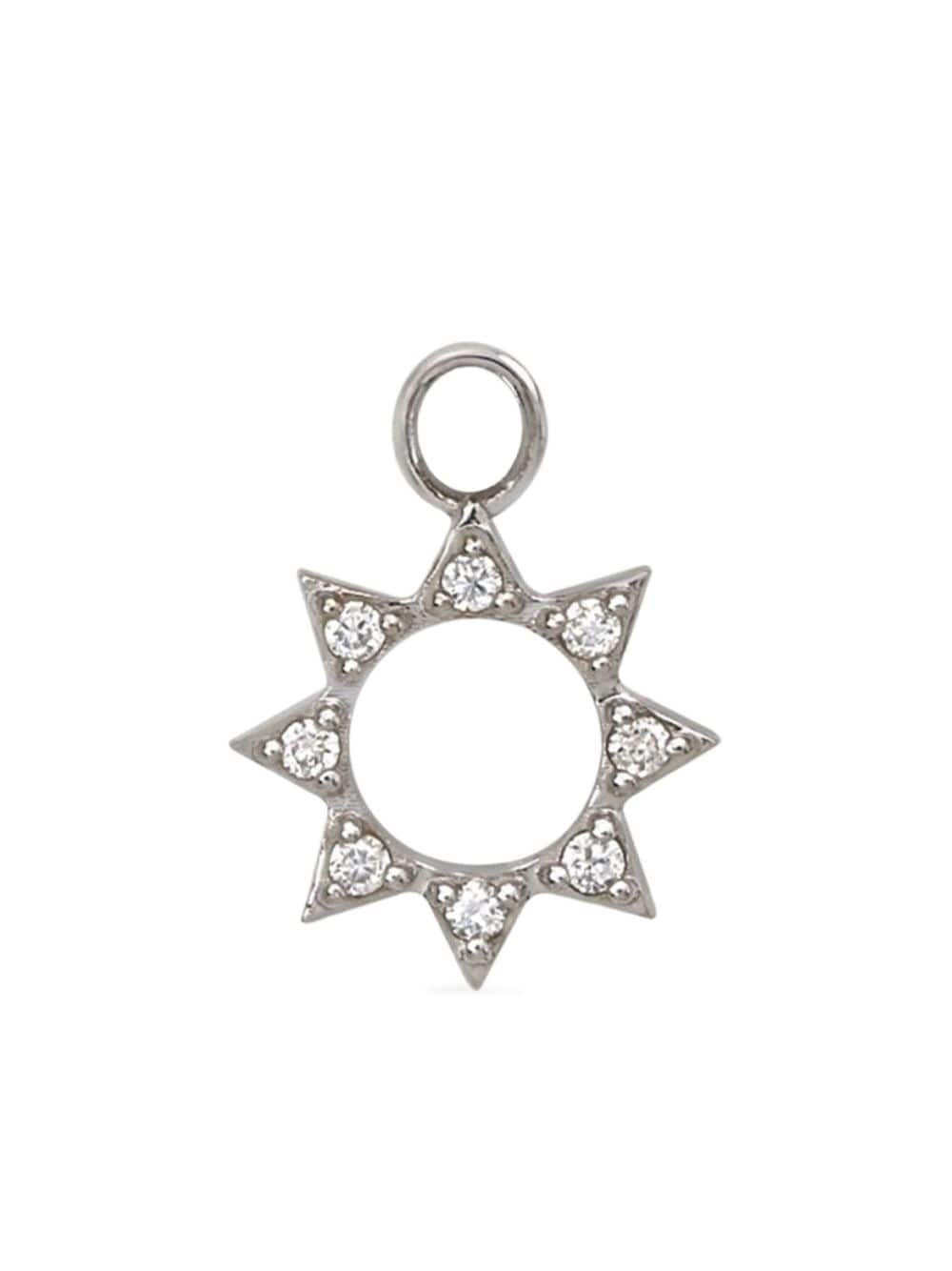 Lark & Berry 9kt white gold Summer Sun diamond charm - Silver von Lark & Berry