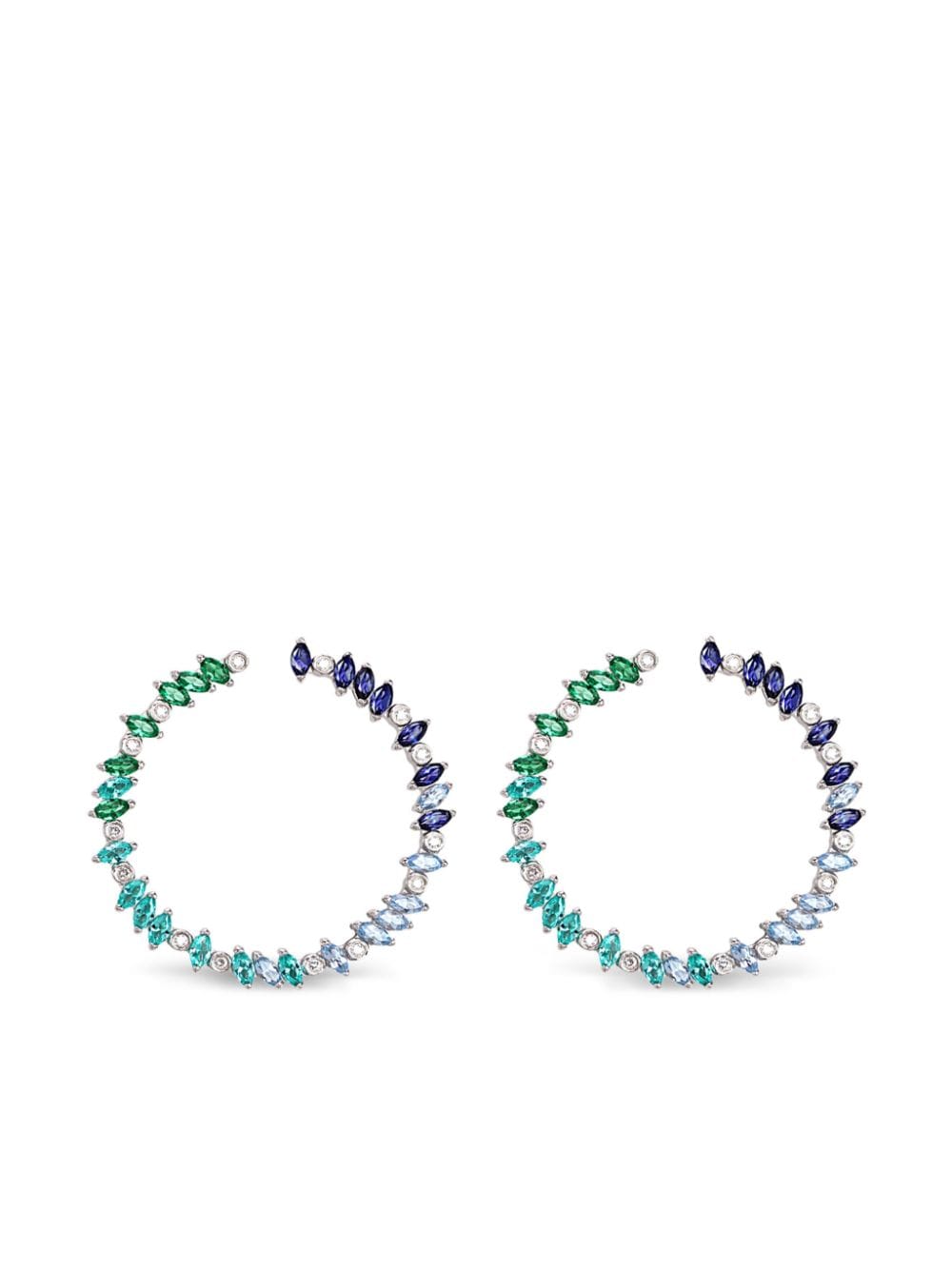 Lark & Berry sterling silver Rainbow Veto Aqua multi-stone hoop earrings von Lark & Berry