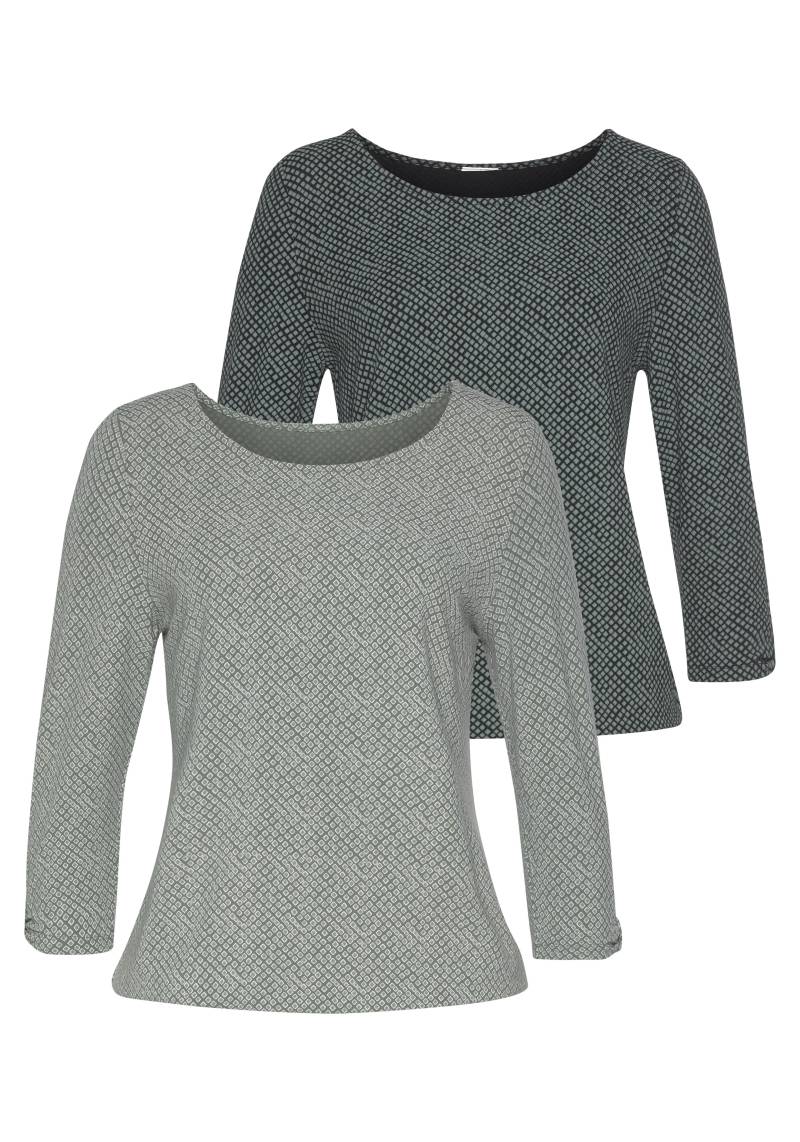 LASCANA 3/4-Arm-Shirt »mit kleinem Cut-Out am Ärmelsaum«, aus weichem Viskose-Stretch von Lascana