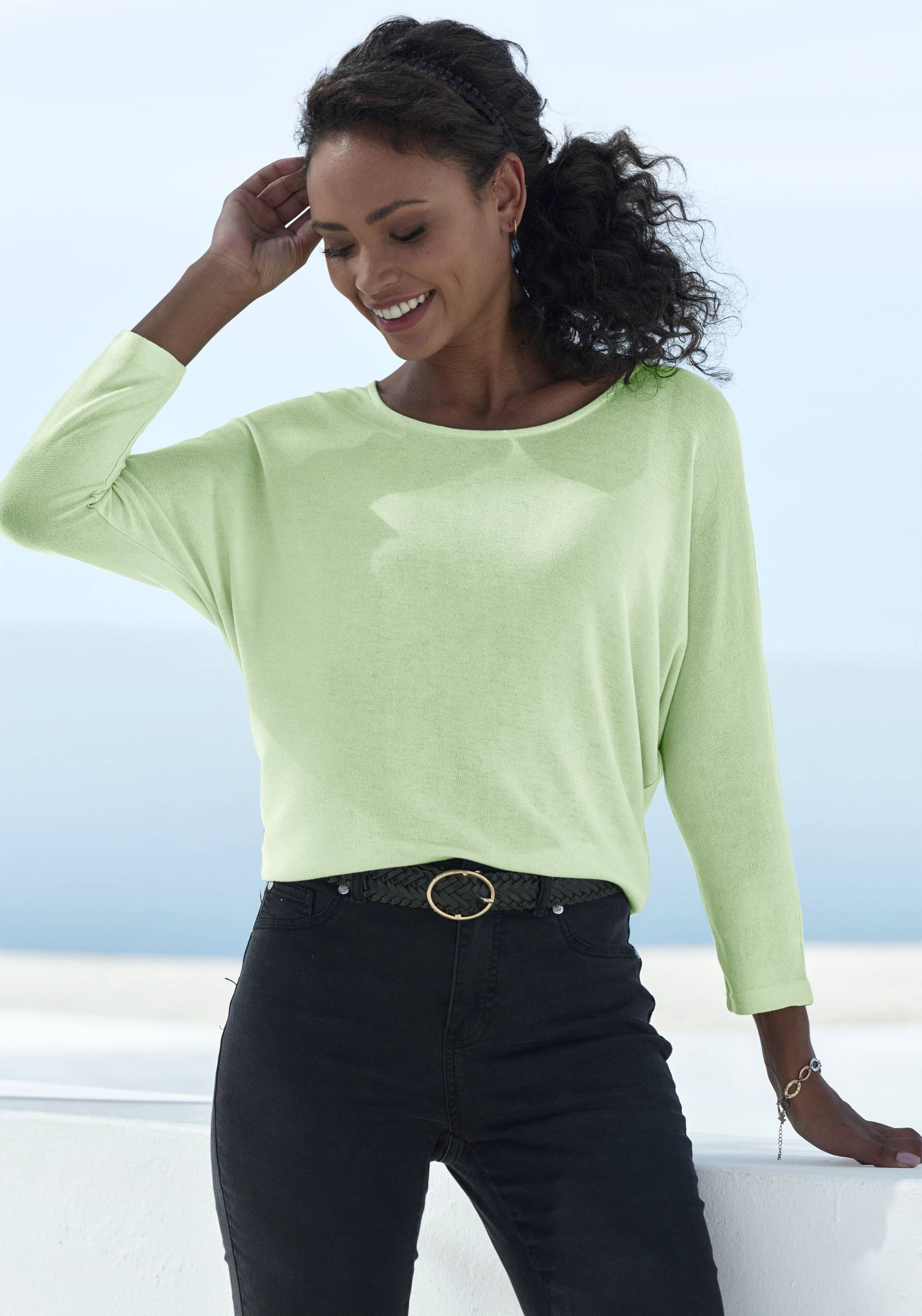LASCANA 3/4-Arm-Shirt »mit Fledermausärmeln«, aus weicher Feinstrick- Qualität mit Viskose LASCANA 3/4-Arm-Shirt »mit Fledermausärmeln«, aus weicher Feinstrick- Qualität mit Viskose von Lascana