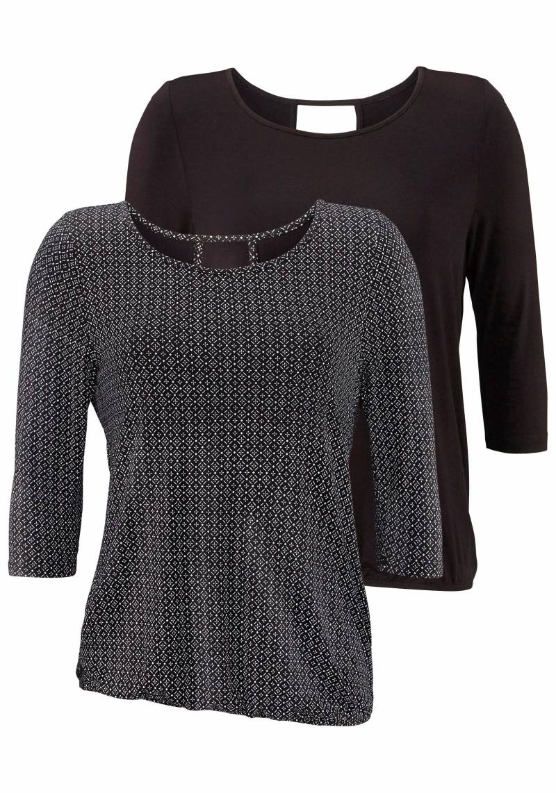 LASCANA 3/4-Arm-Shirt »mit modischem Cut-out«, aus weichem Viskose-Stretch von Lascana