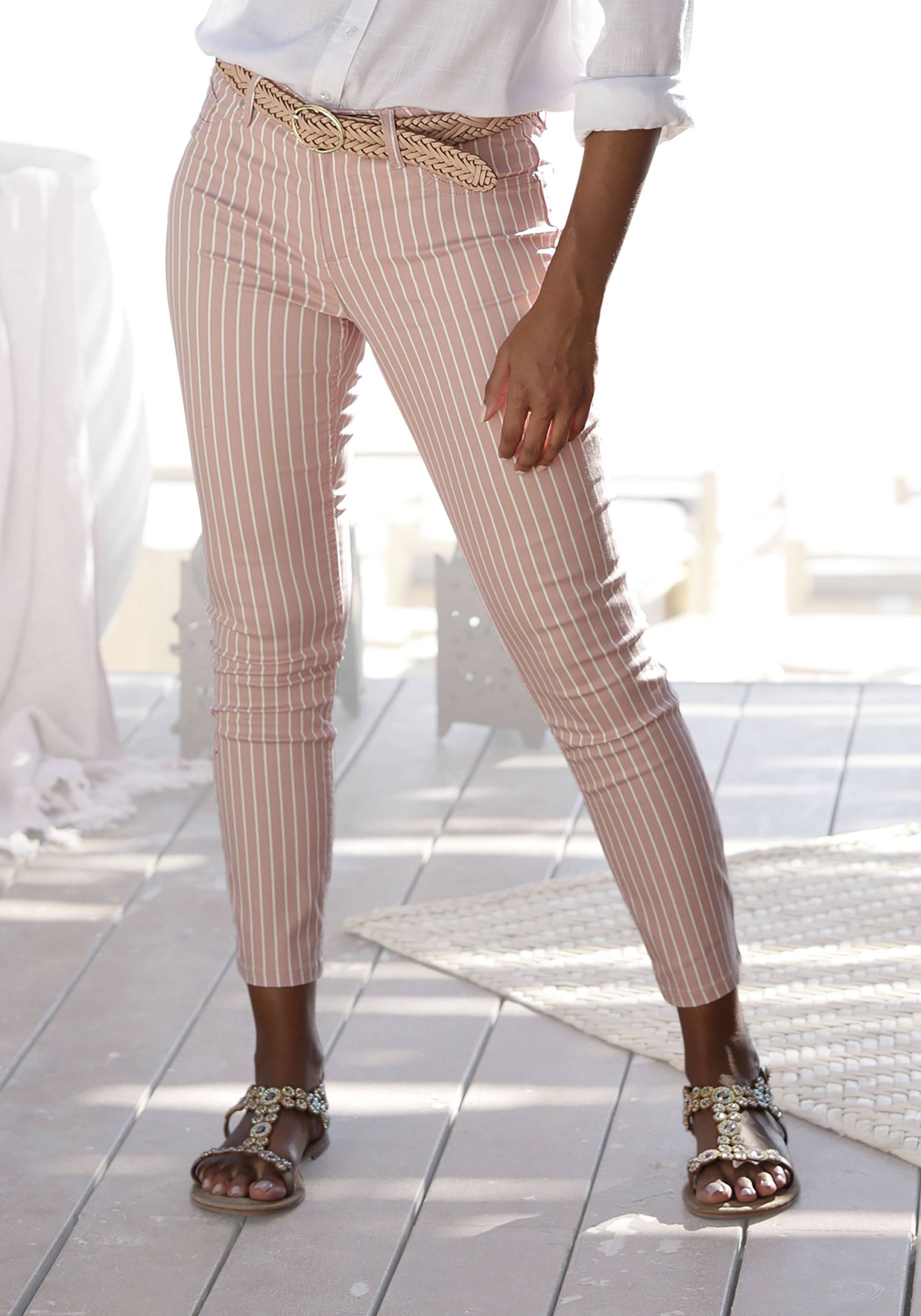 LASCANA 7/8-Jeggings, mit Streifenprint in Slim-Fit-Form, Superstretch-Qualität LASCANA 7/8-Jeggings, mit Streifenprint in Slim-Fit-Form, Superstretch-Qualität von Lascana