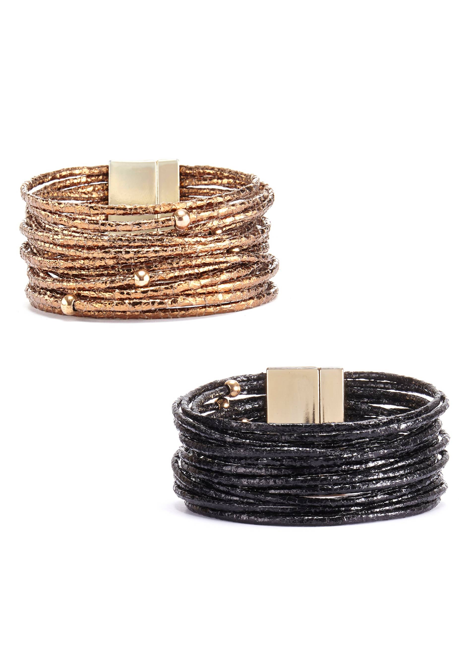 LASCANA Wickelarmband Set, (2 tlg.), in Layer Optik mit Perlen, Magnetarmband, Armketten Set LASCANA Wickelarmband Set, (2 tlg.), in Layer Optik mit Perlen, Magnetarmband, Armketten Set von Lascana