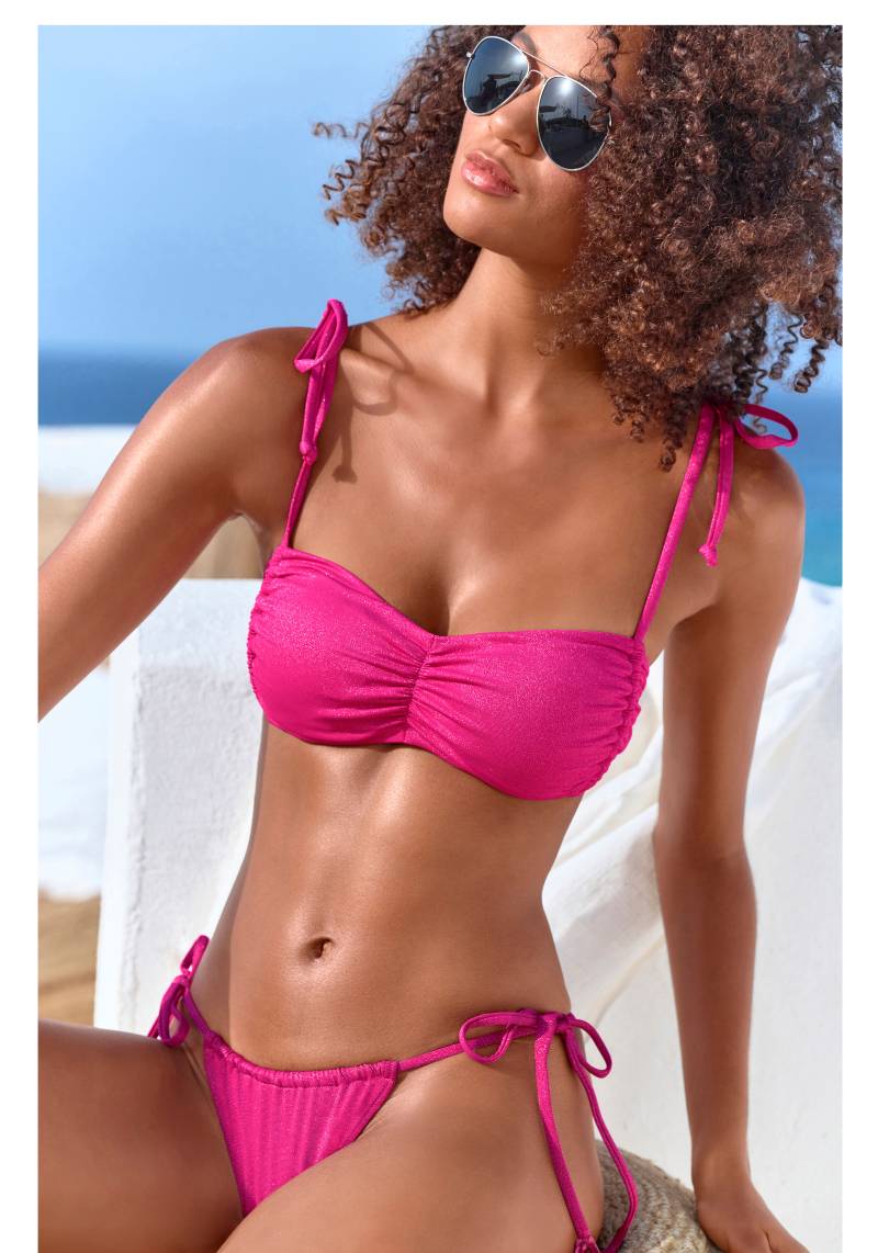 LASCANA Bikini-Hose »Glitter«, in knapper Form, regulierbar von Lascana