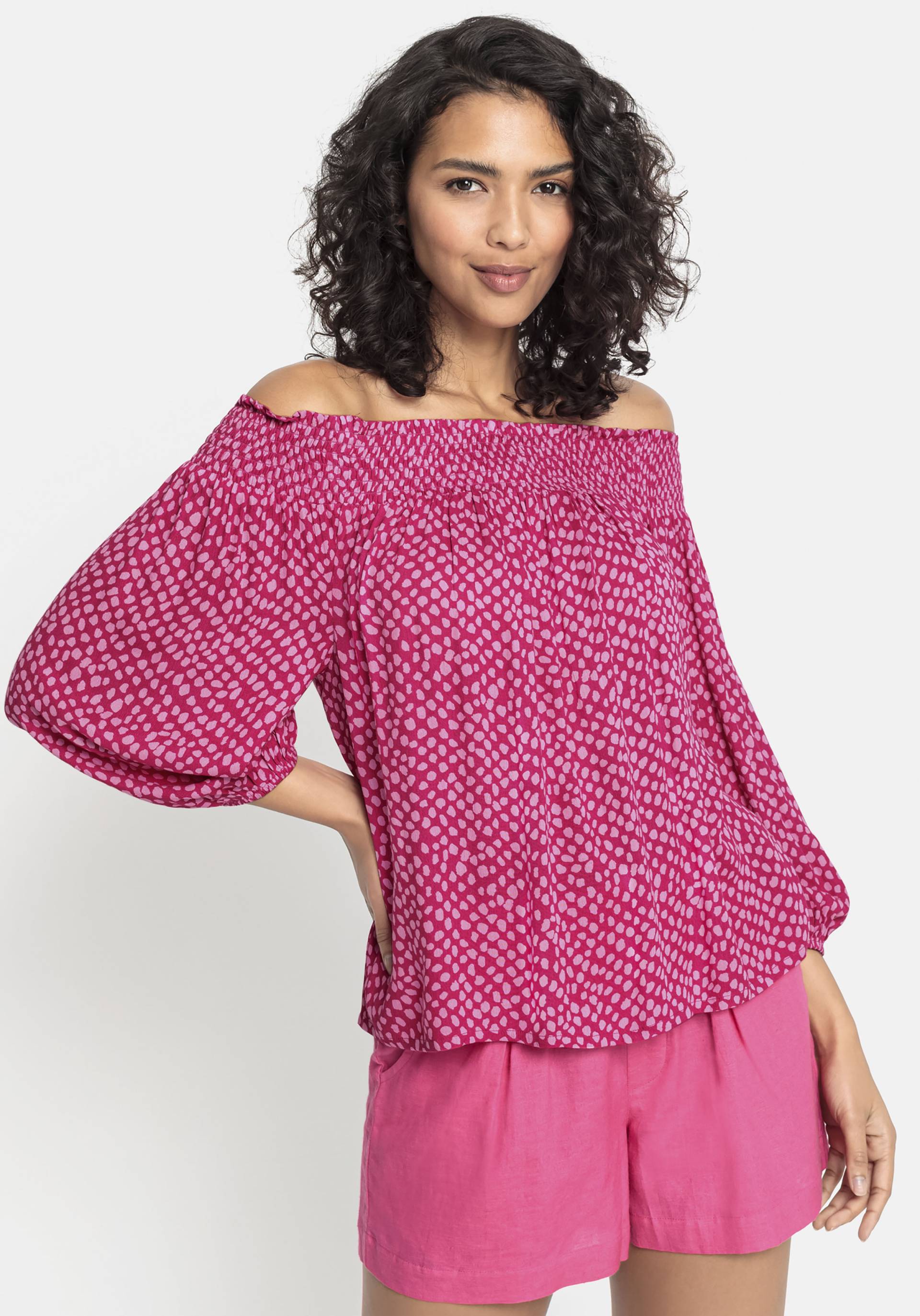 LASCANA Carmenbluse, in leichter Crinkle-Optik, Damenbluse, schulterfrei LASCANA Carmenbluse, in leichter Crinkle-Optik, Damenbluse, schulterfrei von Lascana