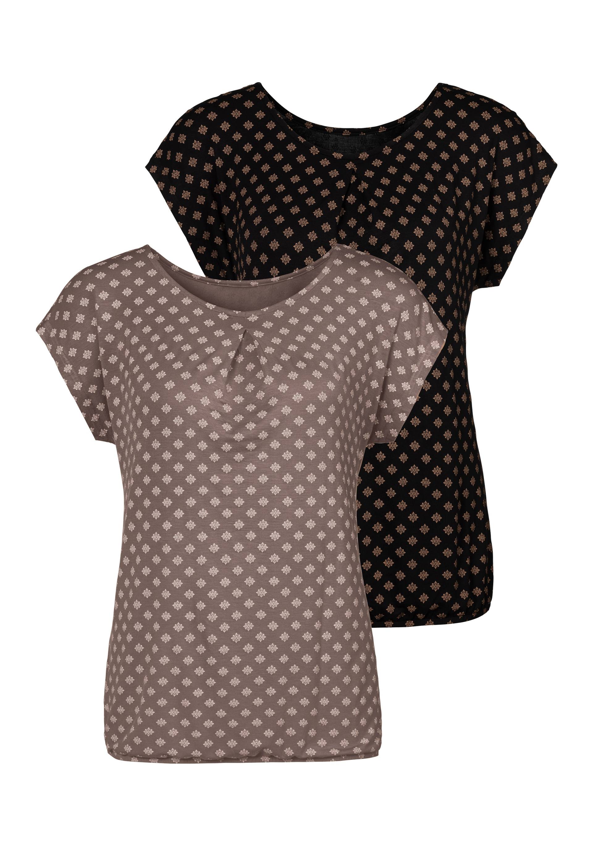 LASCANA Kurzarmshirt »mit Kellerfalte am Ausschnitt«, aus weichem Viskose-Stretch LASCANA Kurzarmshirt »mit Kellerfalte am Ausschnitt«, aus weichem Viskose-Stretch von Lascana