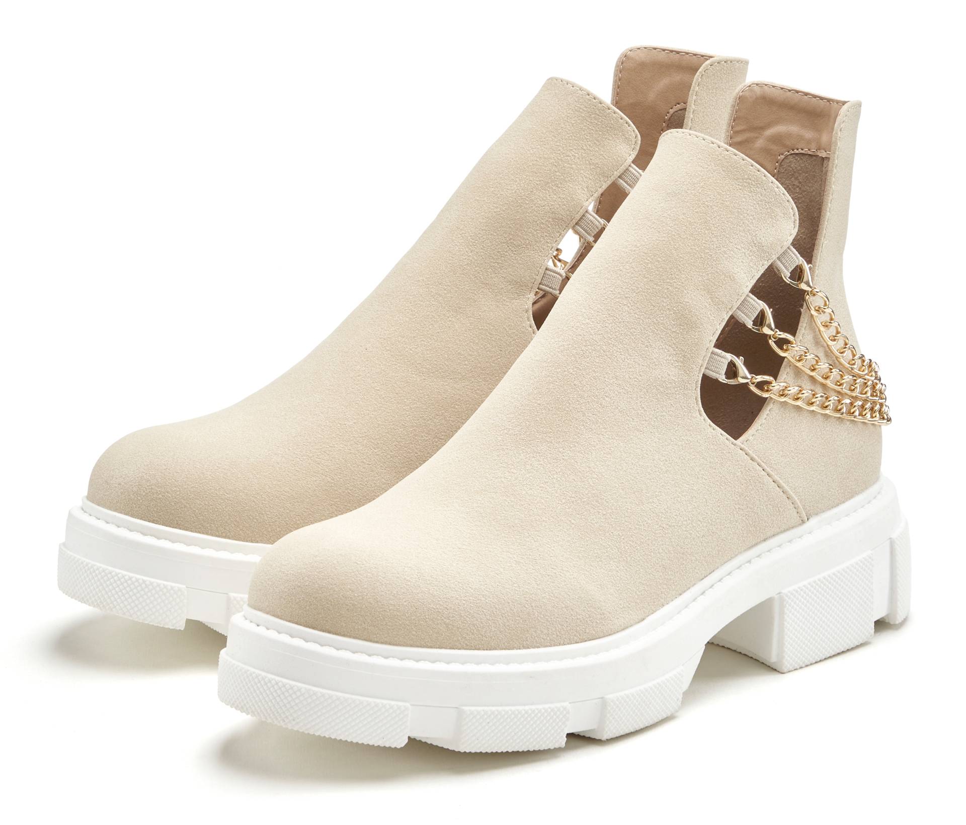 LASCANA Chelseaboots, mit modischem Ketten-Detail, Ankle Boots, Stiefelette LASCANA Chelseaboots, mit modischem Ketten-Detail, Ankle Boots, Stiefelette von Lascana