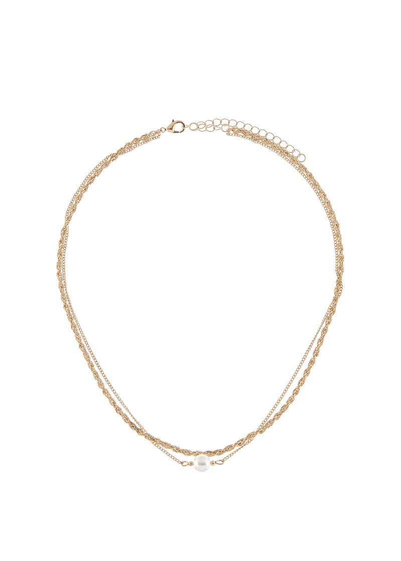 LASCANA Edelstahlkette, in Layer Optik mit Perle, doppelte Kette von Lascana