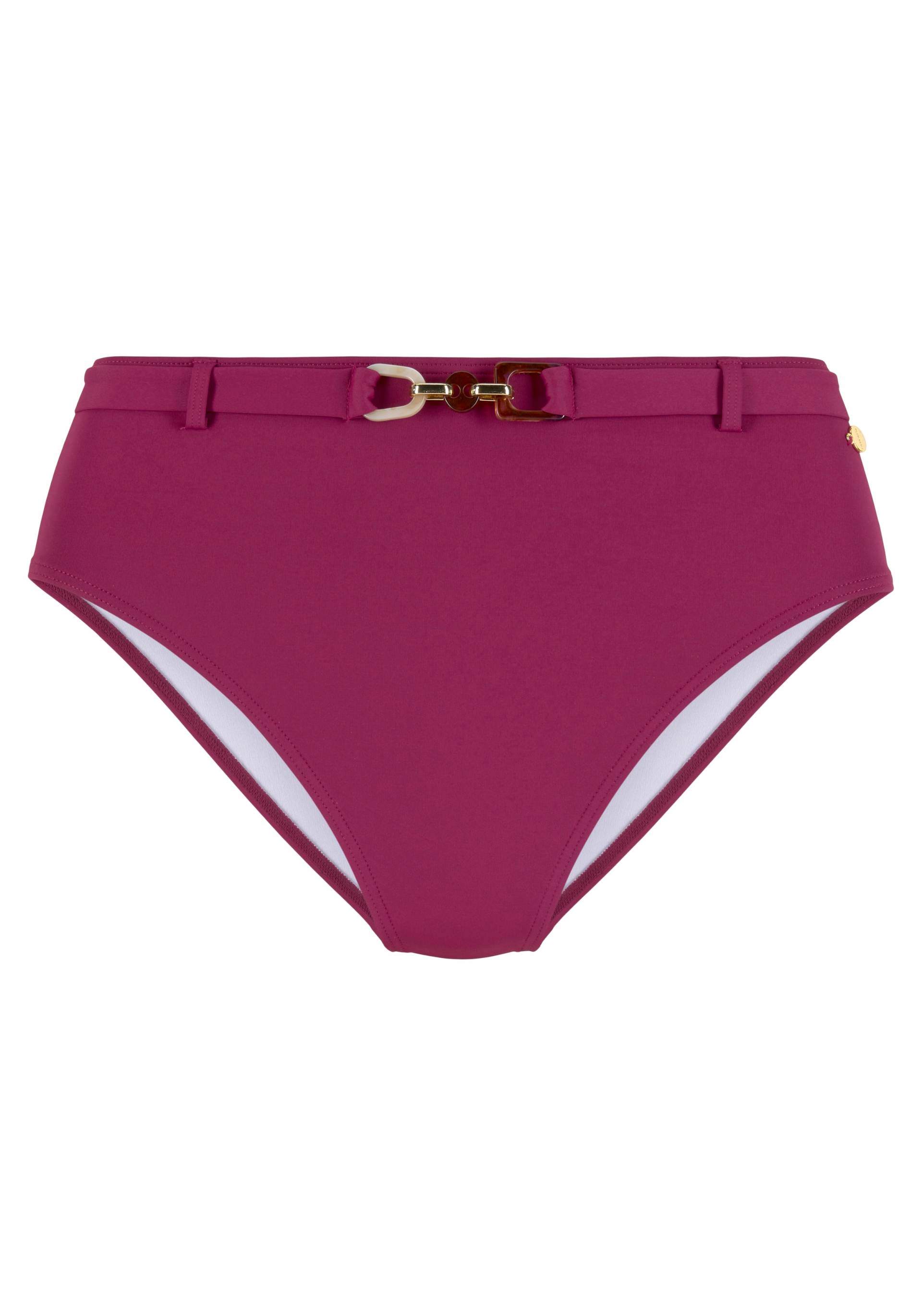 LASCANA Highwaist-Bikini-Hose »Yves«, mit edlen Zieraccessoire von Lascana