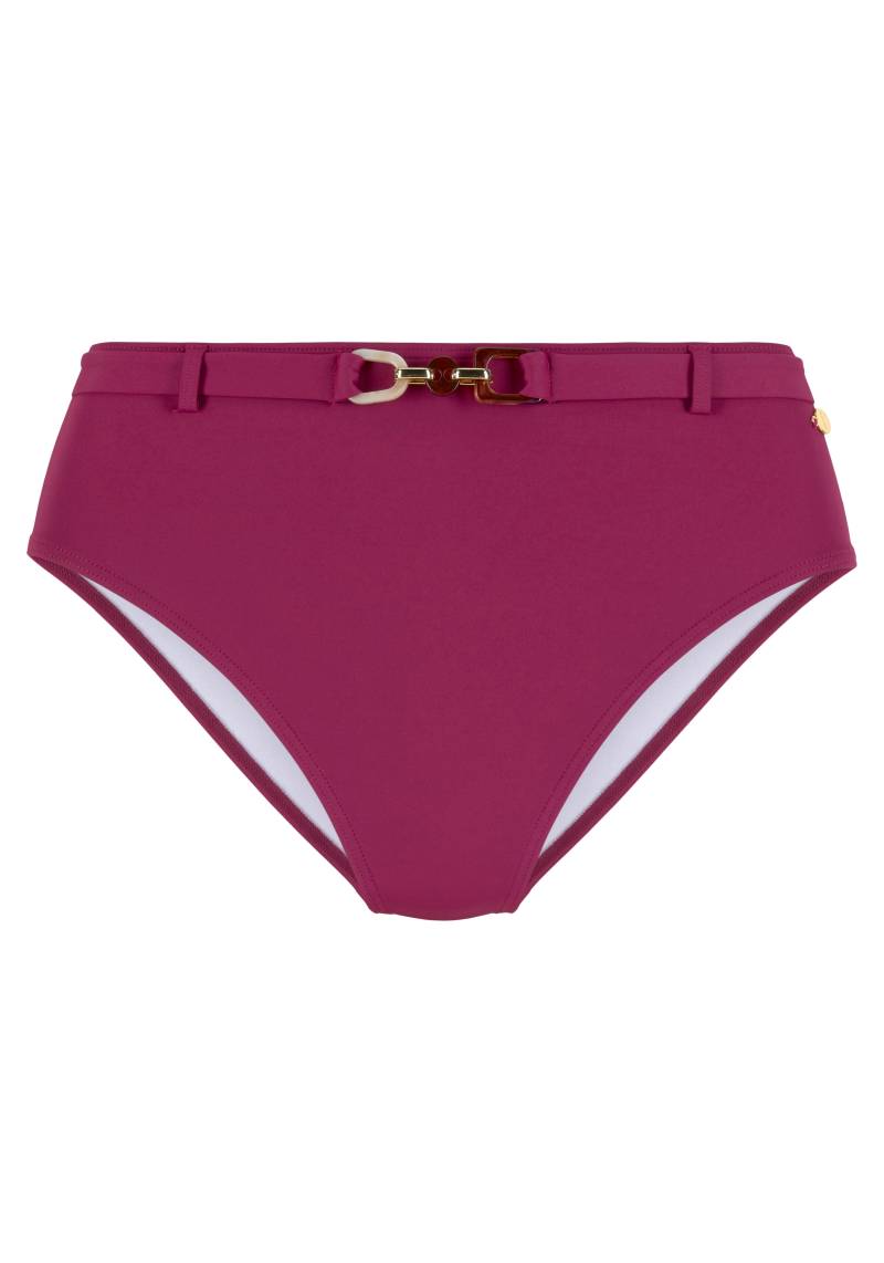 LASCANA Highwaist-Bikini-Hose »Yves«, mit edlen Zieraccessoire von Lascana