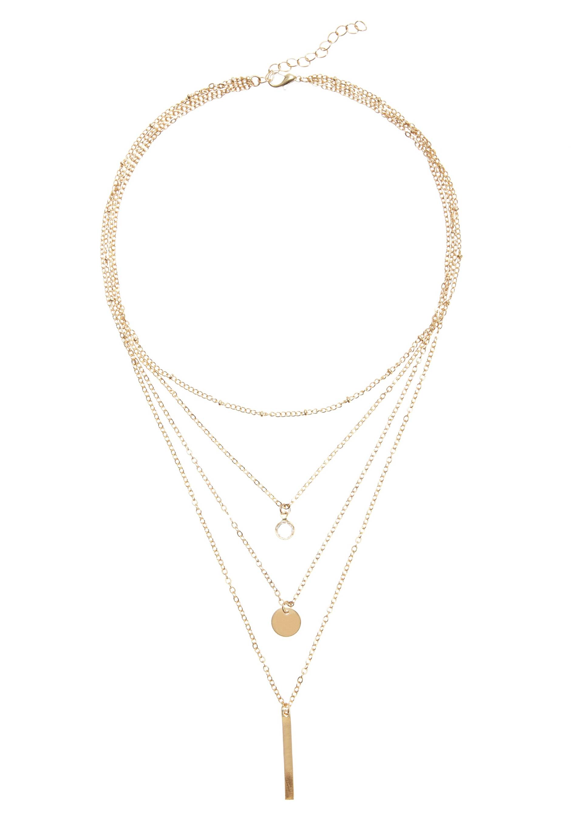 LASCANA Kette mit Anhänger, Vierreihiges Kettenset mit Anhänger, Halskette, Halsschmuck LASCANA Kette mit Anhänger, Vierreihiges Kettenset mit Anhänger, Halskette, Halsschmuck von Lascana
