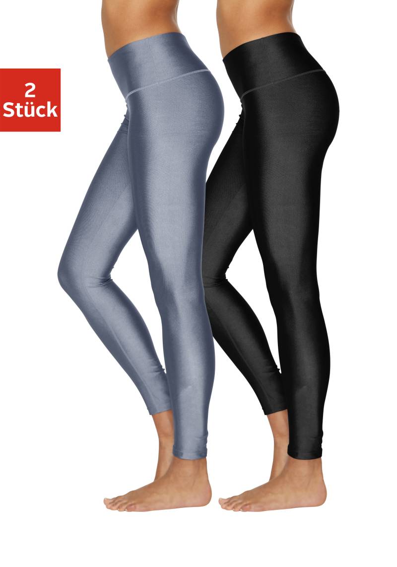 LASCANA Leggings, (2er-Pack), Glänzendes Material von Lascana