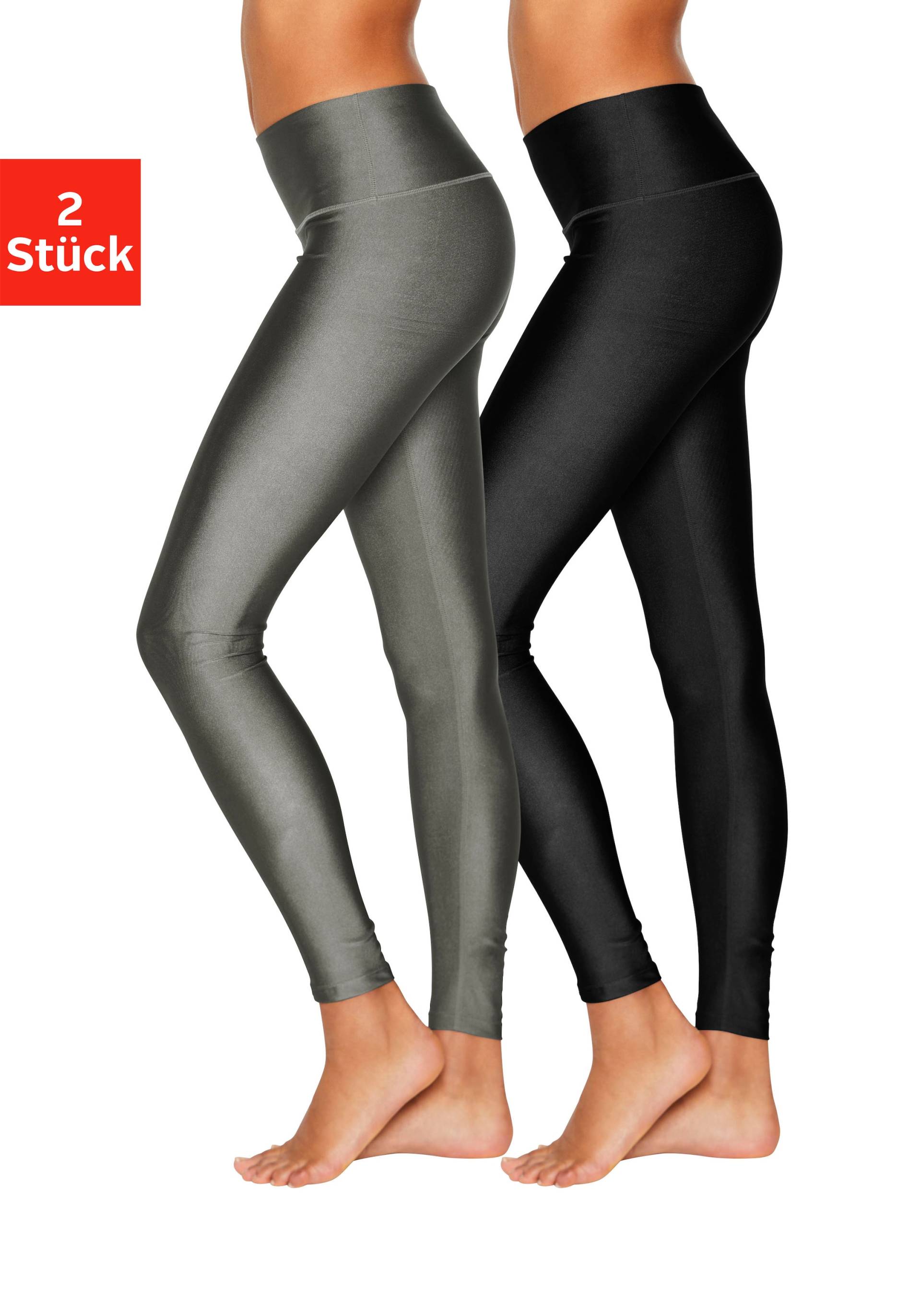 LASCANA Leggings, (2er-Pack), Glänzendes Material von Lascana